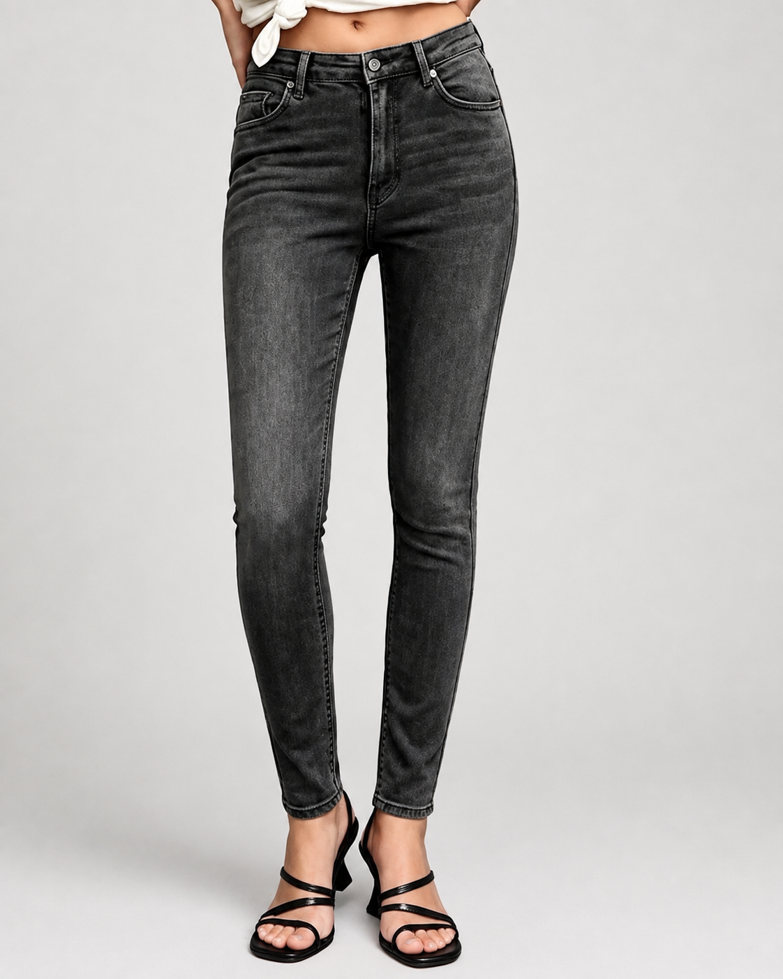 Laulia | Skinny jeans Jolien-21 Donkergrijs