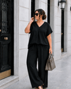 Basic top met V-hals Edith Zwart