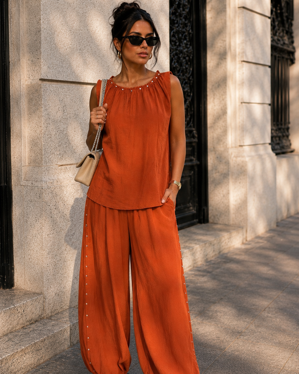 Co-ord set met studs Livia Roest