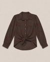 Blouse met strik Evelyn Donkerbruin