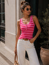 Gestreept hemd met knopen Elsa Rood/ Roze