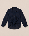 Blouse met strik Evelyn Donkerblauw