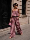 Gestreept co-ord set Estelle Bruin/ Roze