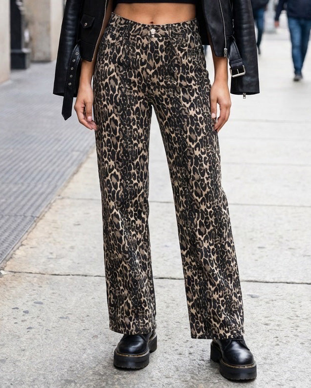 Hello Miss | Wide leg jeans Ruby-2 Panter Bruin