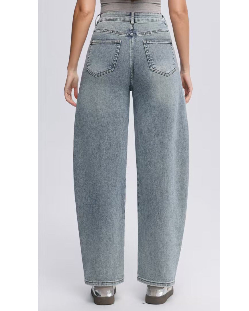 Hello Miss balloon jeans blauw achteraanzicht