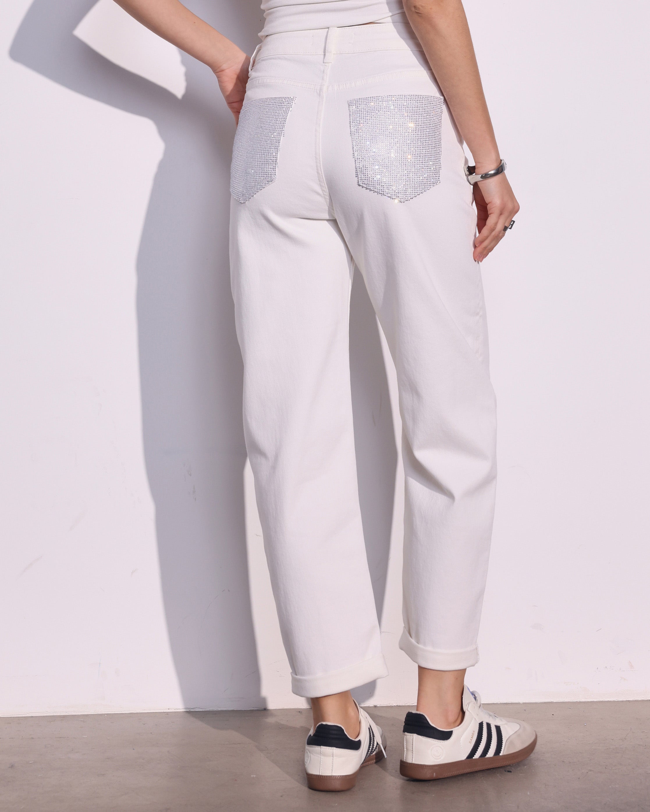 Hello Miss | Barrel jeans Molley-2 Wit