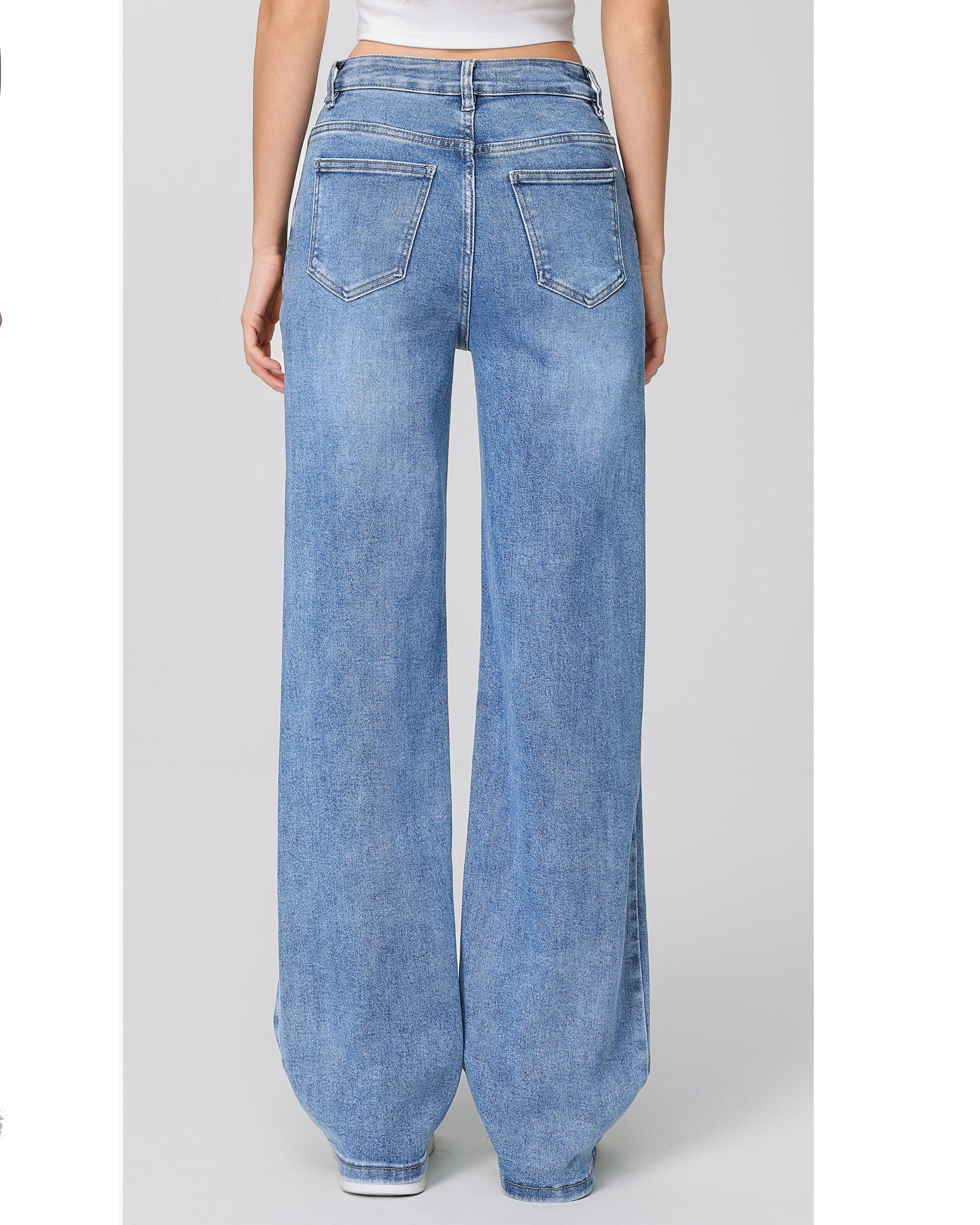 Hello Miss | Wide leg jeans Jamie-15 Blauw