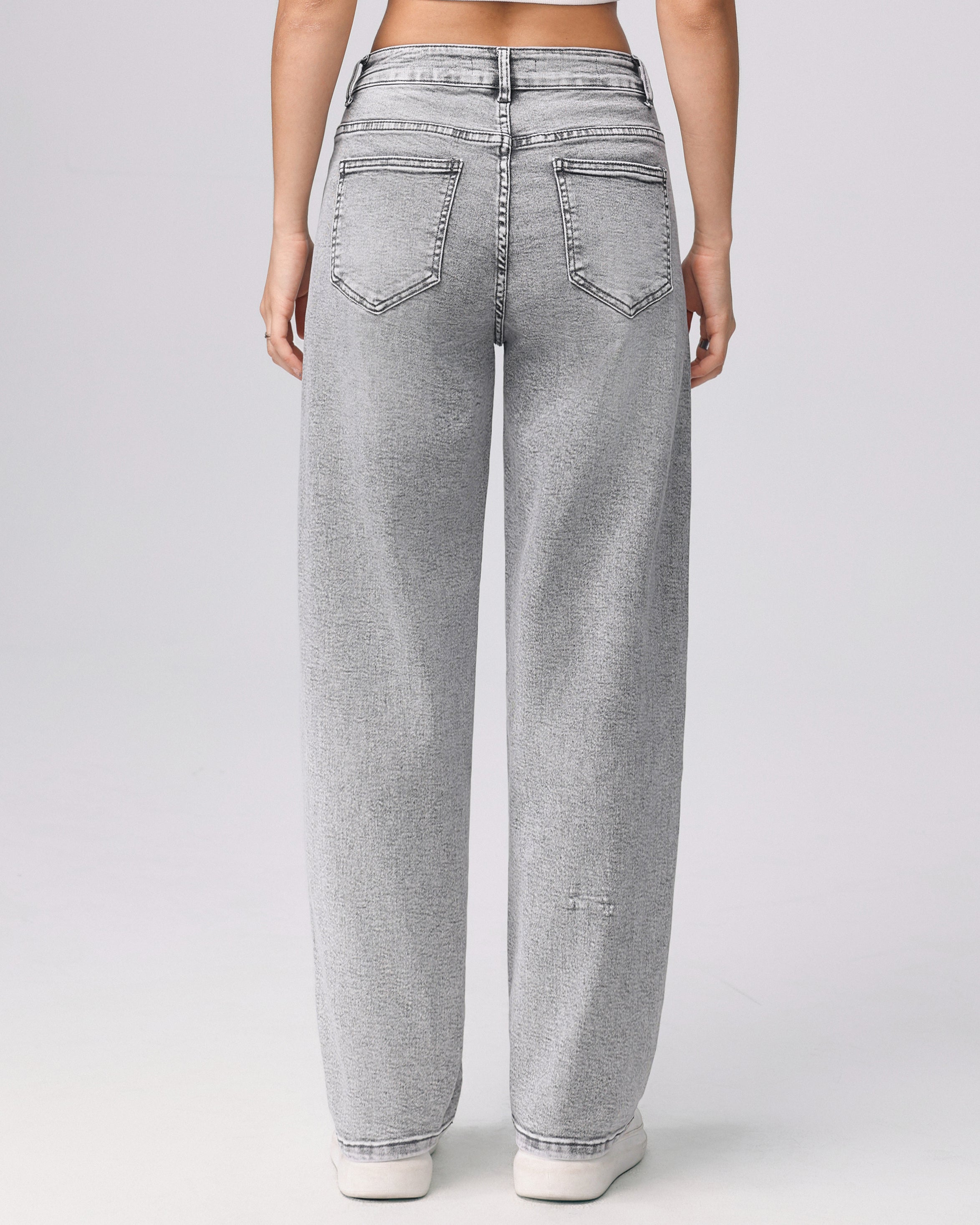 Hello Miss | Barrel jeans Lieq-5 Grijs