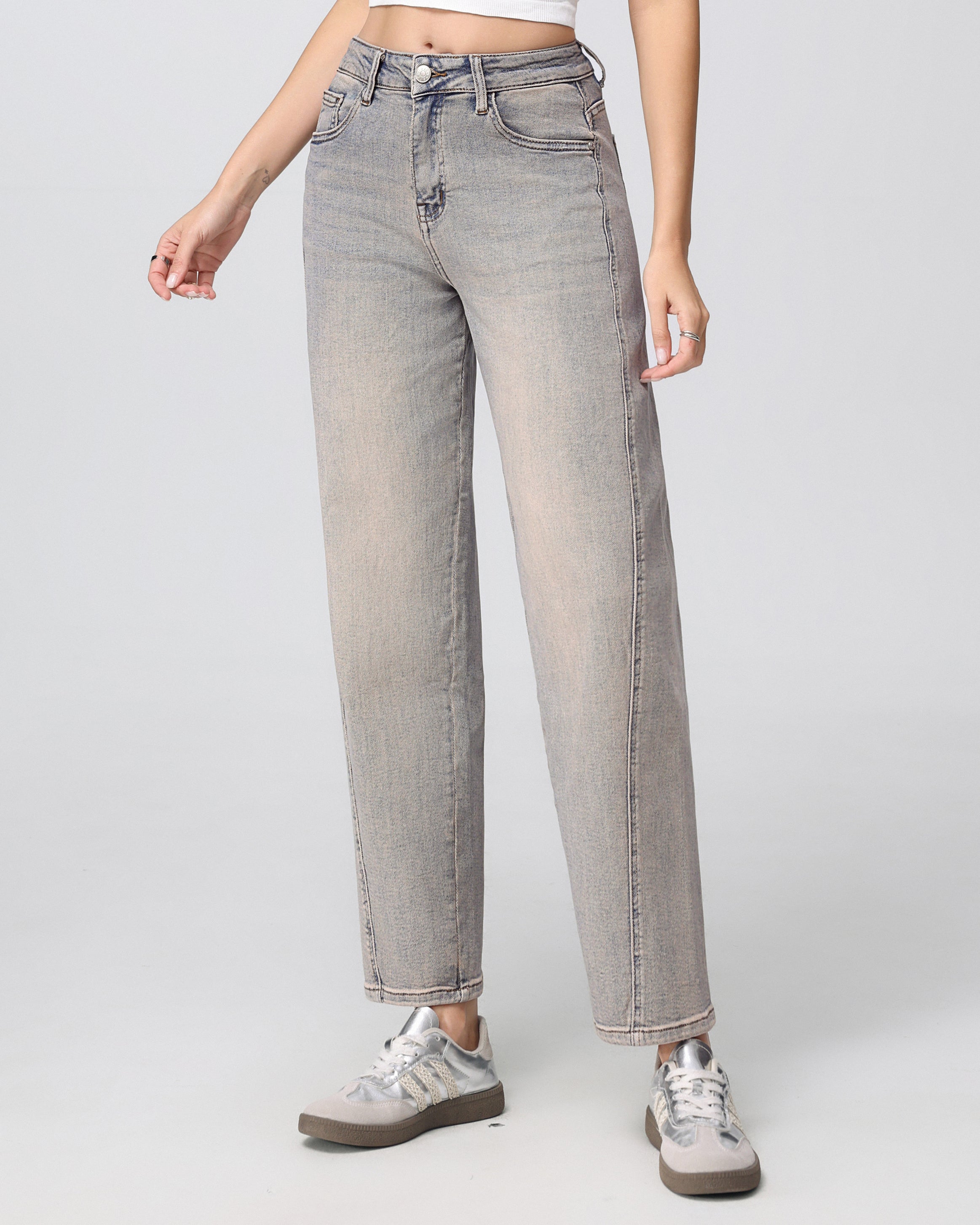 Hello Miss | Barrel jeans Lieq-3 Blauw