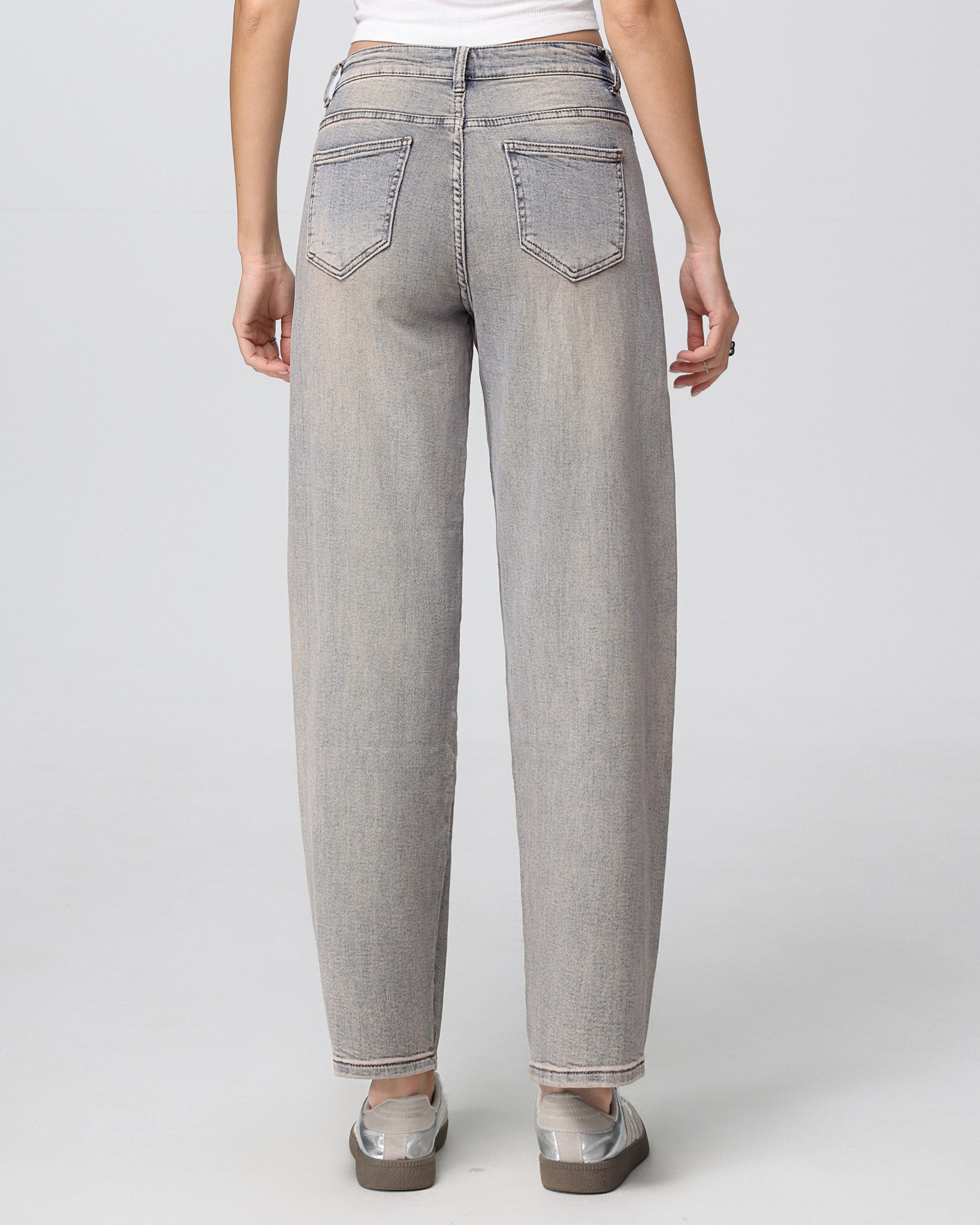 Hello Miss | Barrel jeans Lieq-3 Blauw