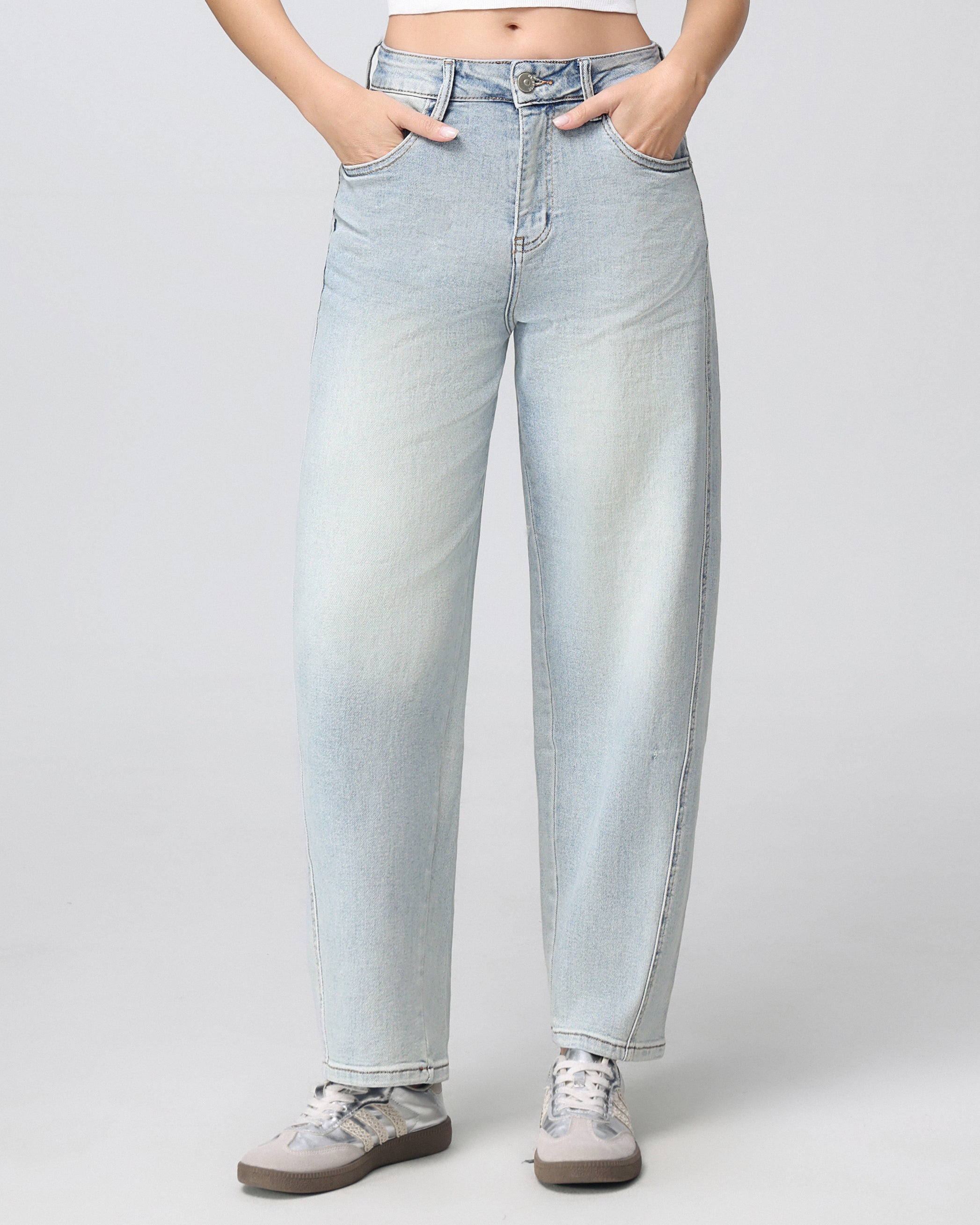 Hello Miss | Barrel jeans Lieq-1 Lichtblauw