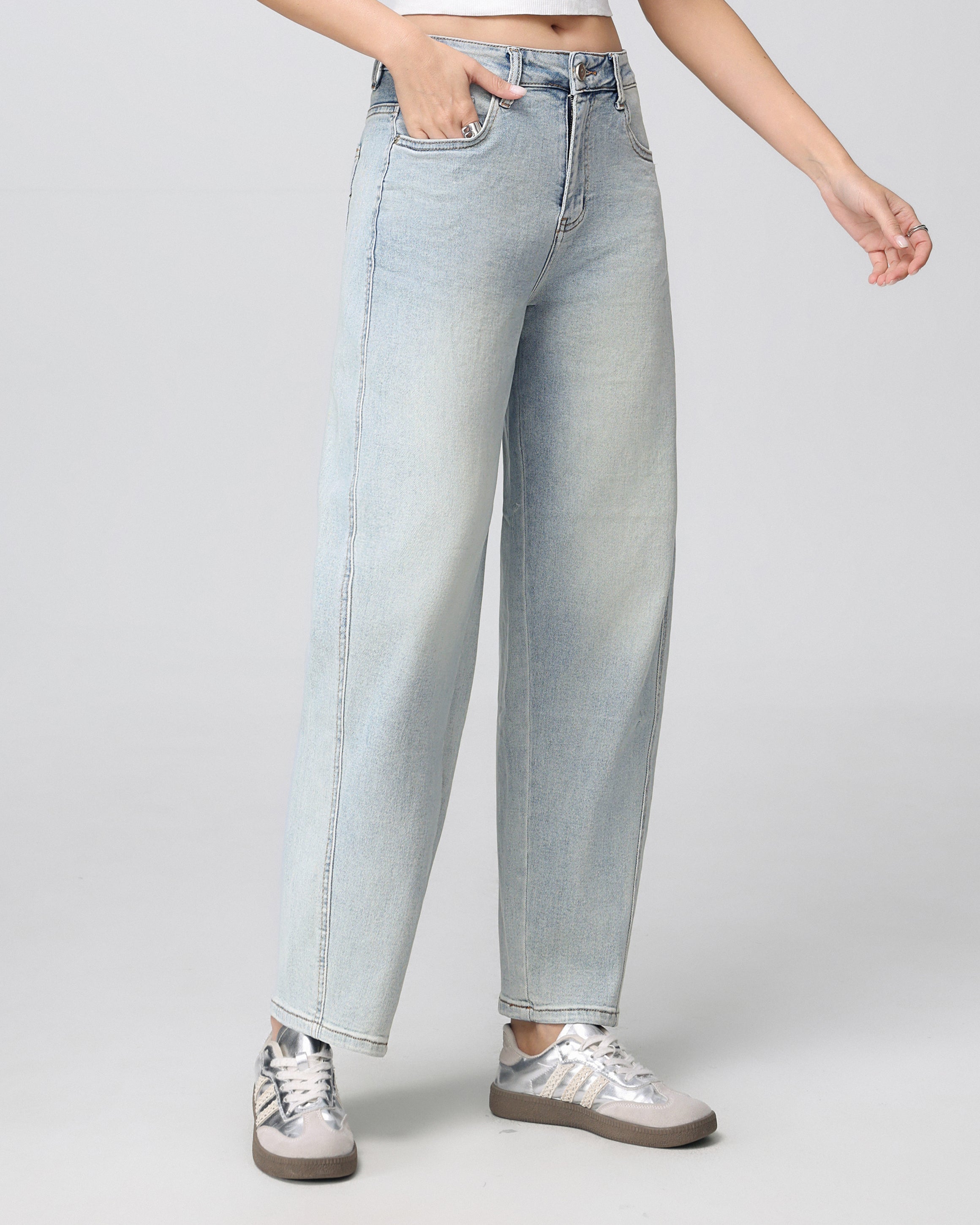 Hello Miss | Barrel jeans Lieq-1 Lichtblauw