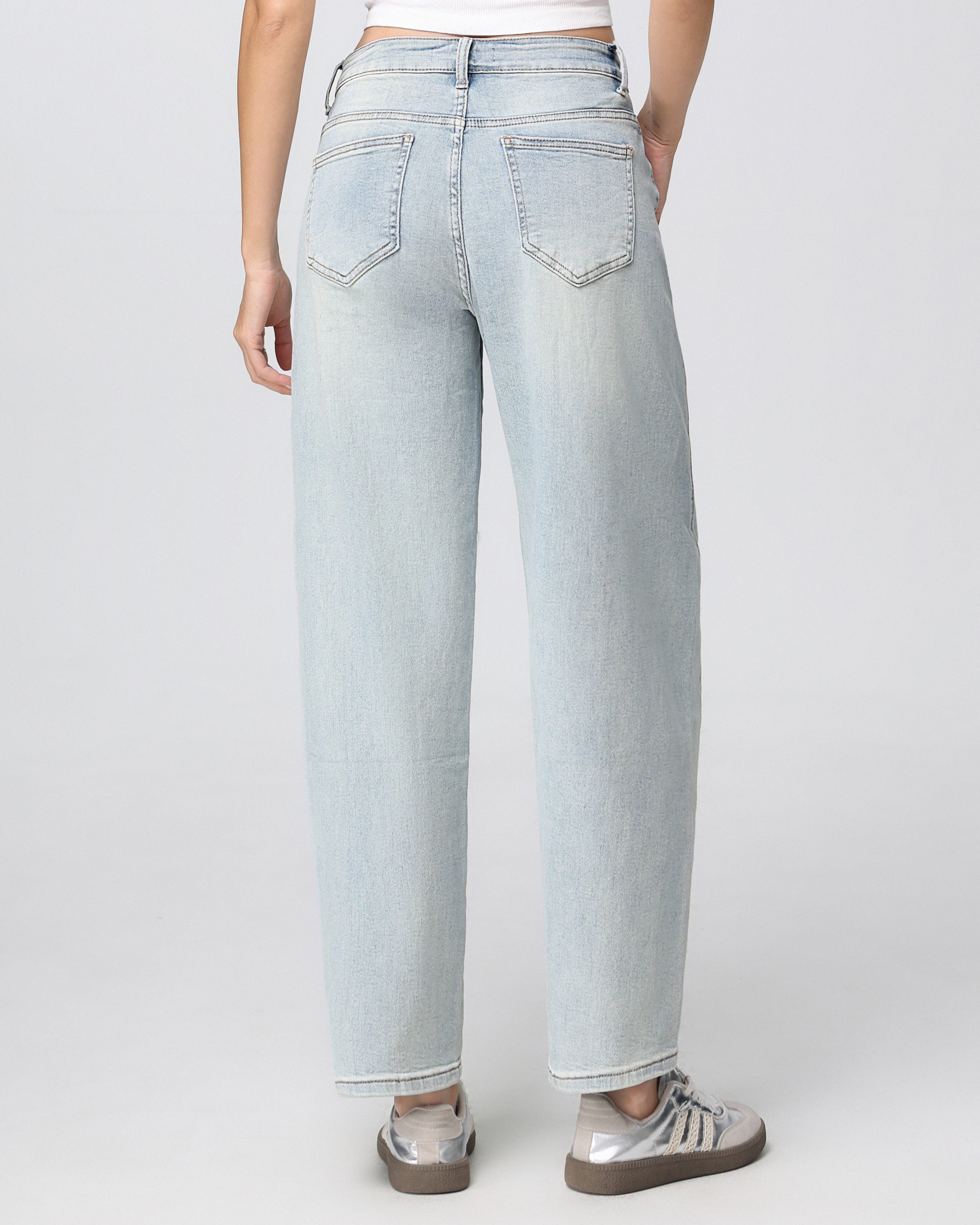 Hello Miss | Barrel jeans Lieq-1 Lichtblauw