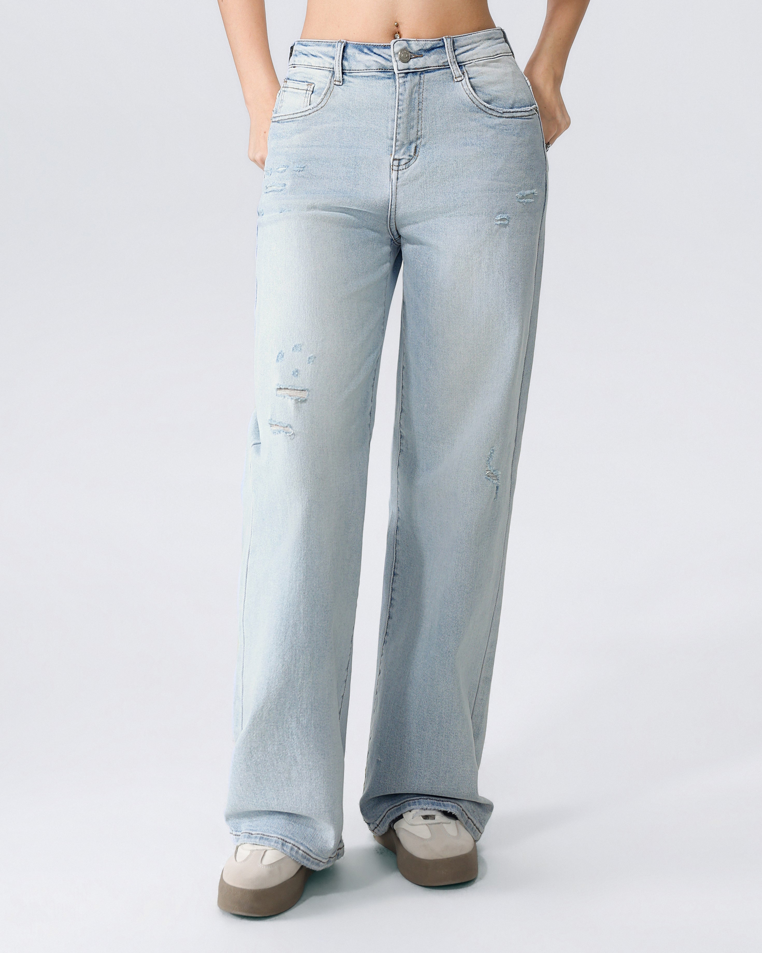 Hello Miss | Wide leg jeans Juley-2 Lichtblauw