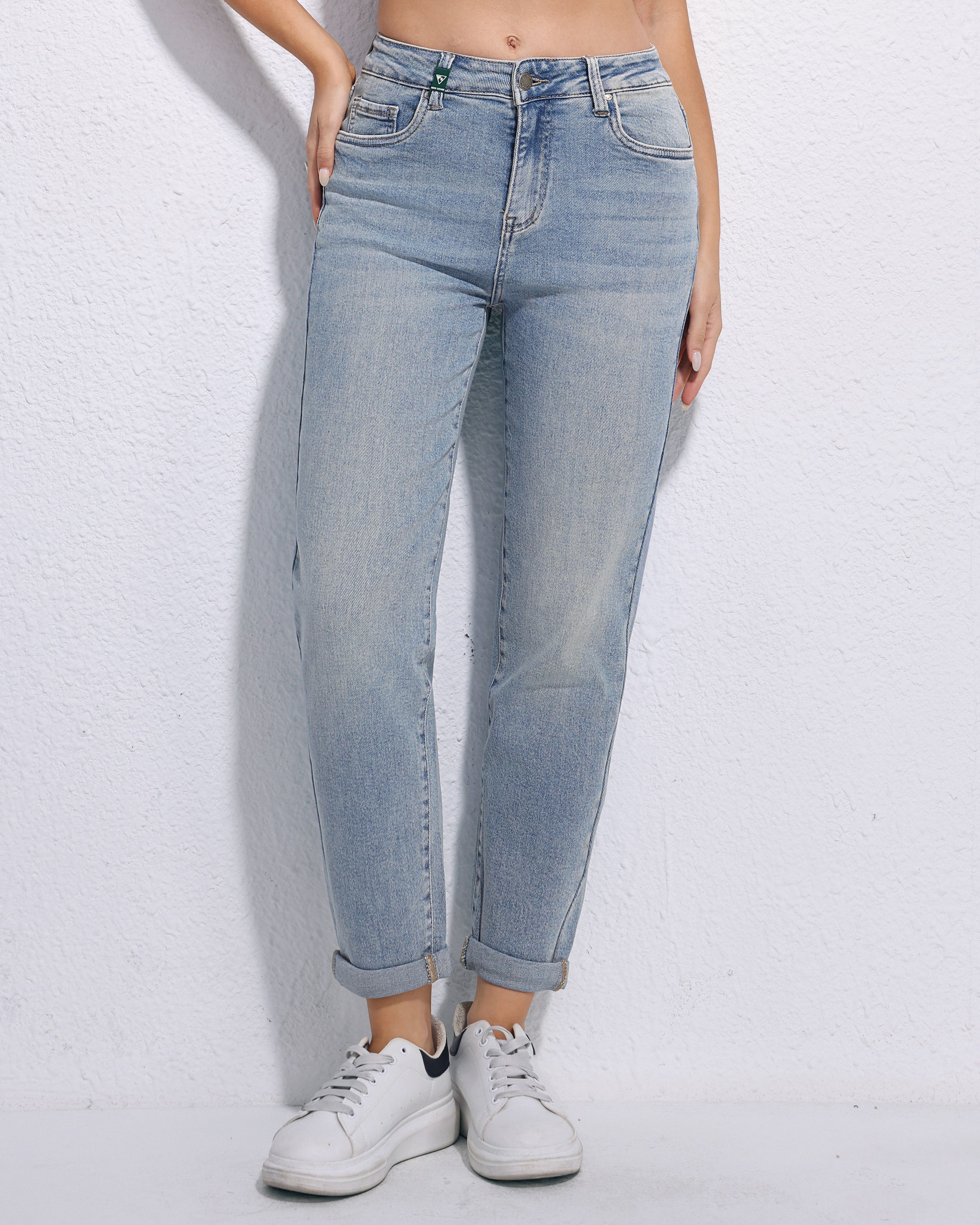 Hello Miss | Mom jeans Hella-1 Blauw