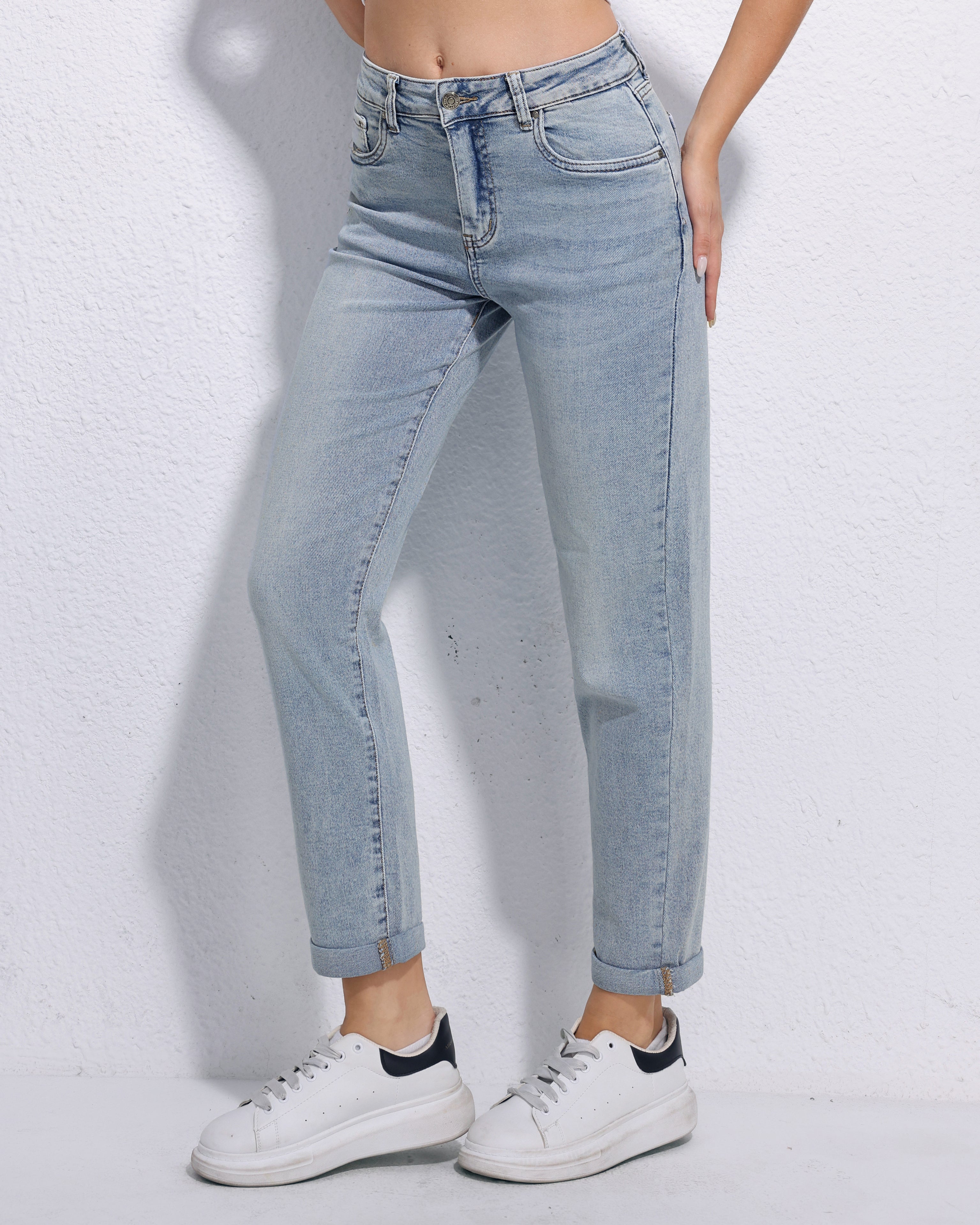 Hello Miss | Mom jeans Alley-3 Lichtblauw