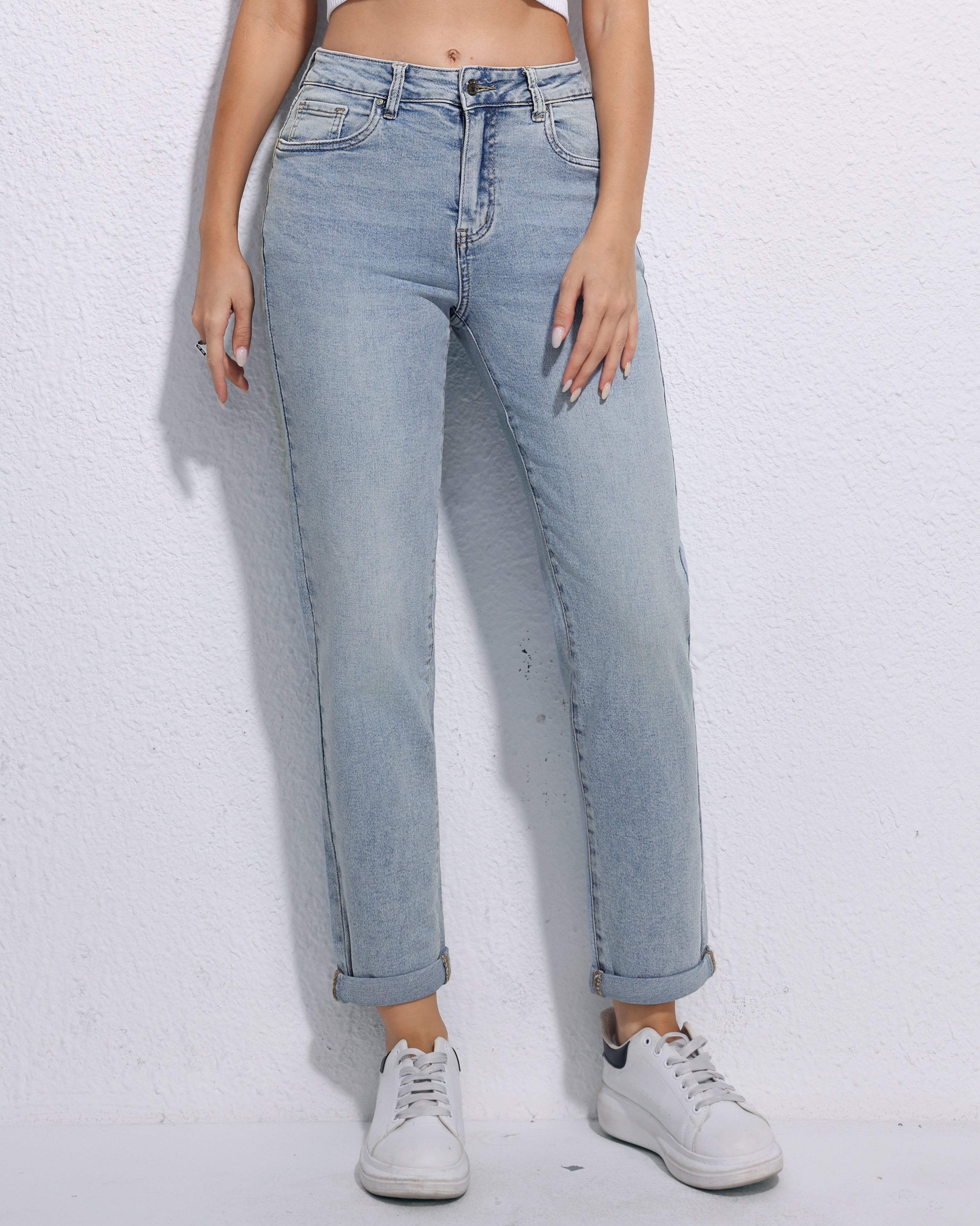 Hello Miss | Mom jeans Alley-3 Lichtblauw