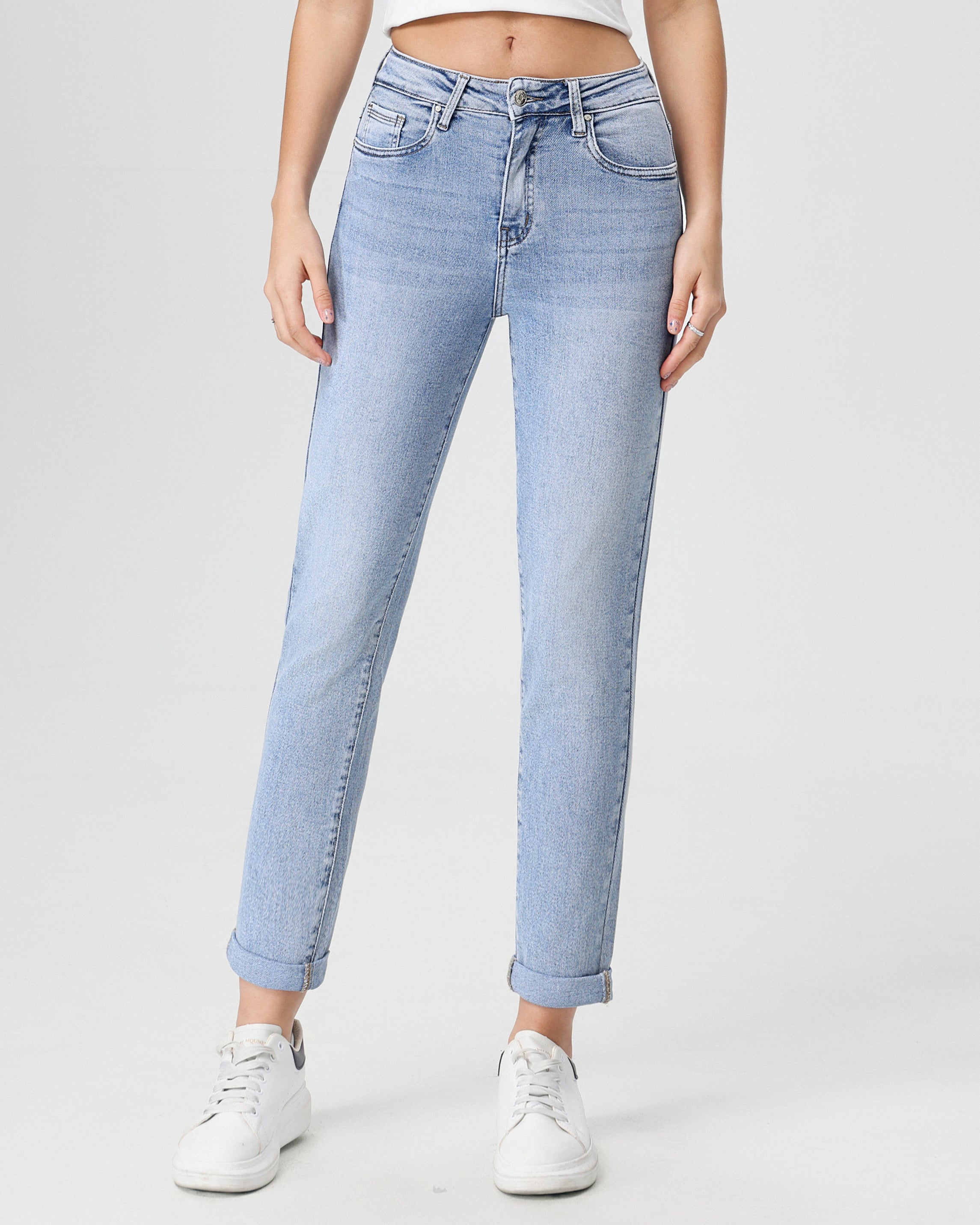 Hello Miss | Regular jeans Lizanne-1 Lichtblauw