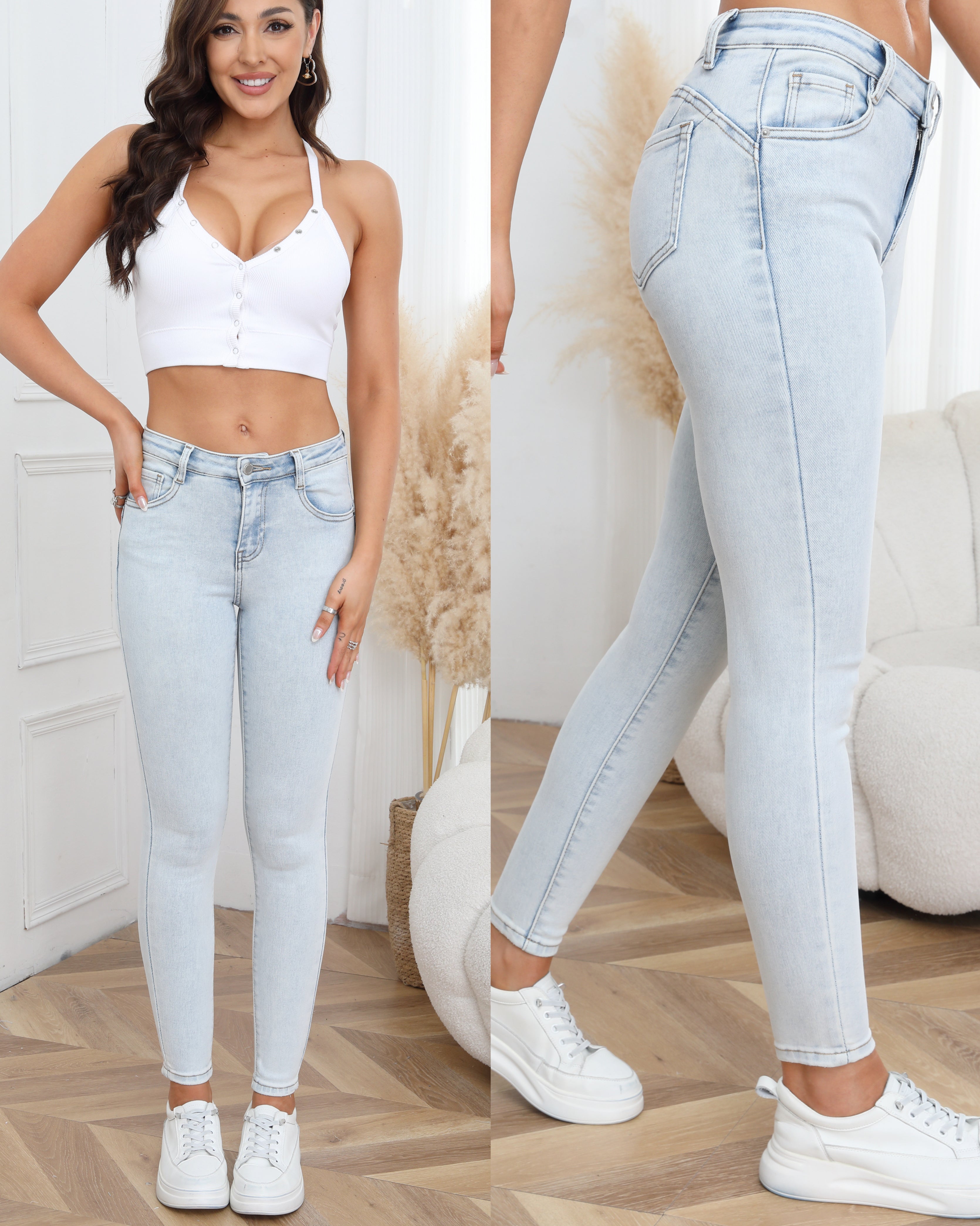 Laulia | Skinny jeans Suzy-16L Lichtblauw