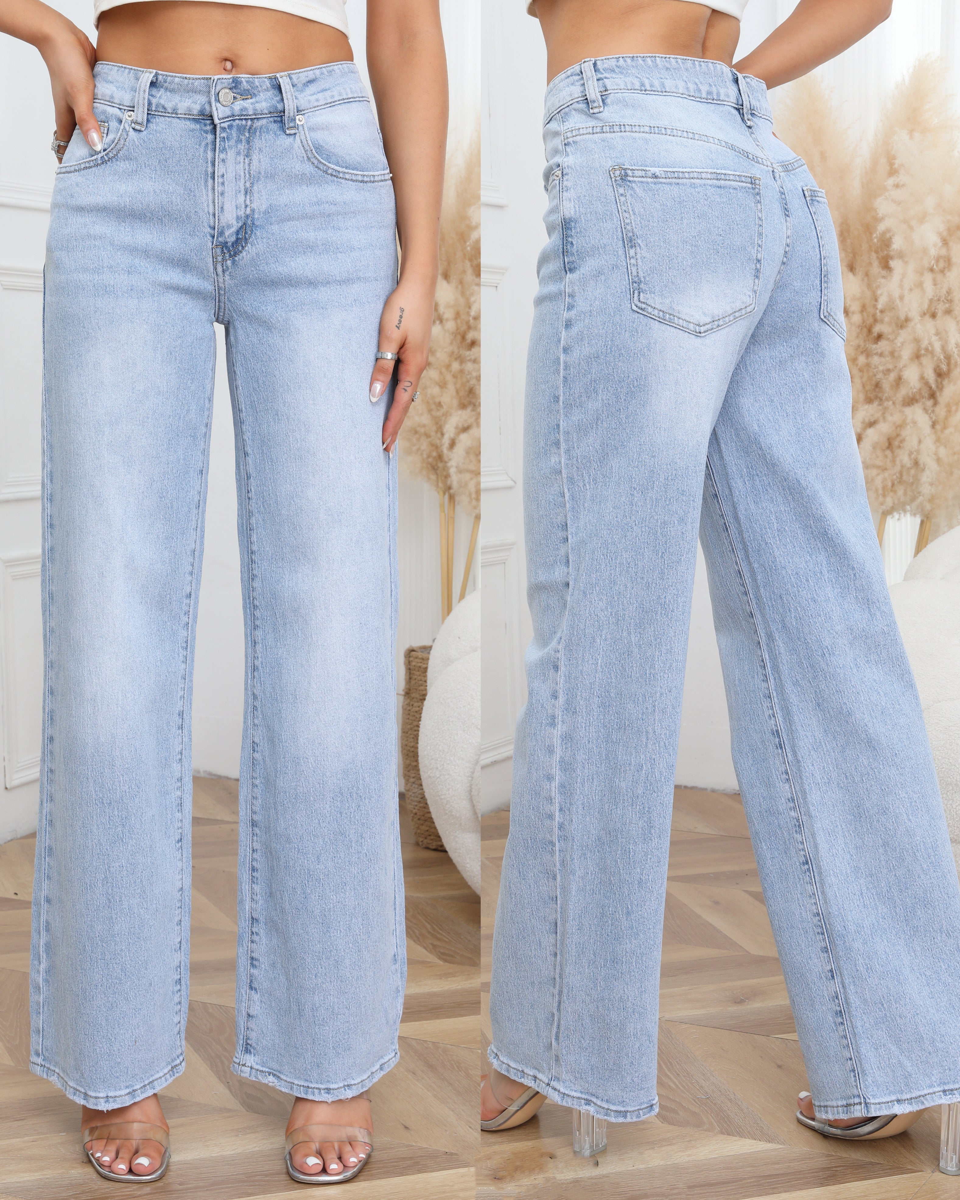Laulia | Wide leg jeans Olivia-1 Lichtblauw