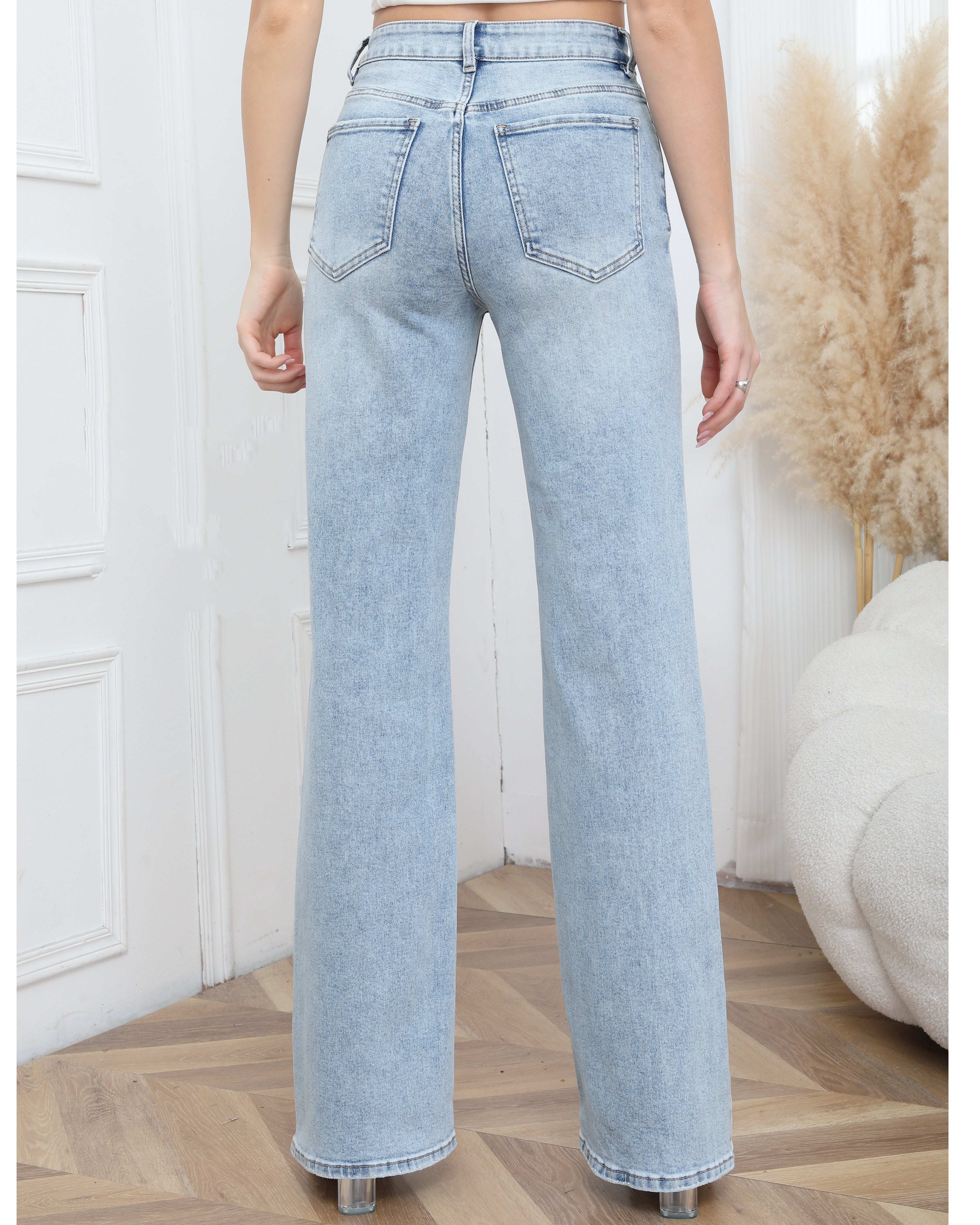 Laulia | Wide leg jeans Poppy-1 (TALL) Lichtblauw