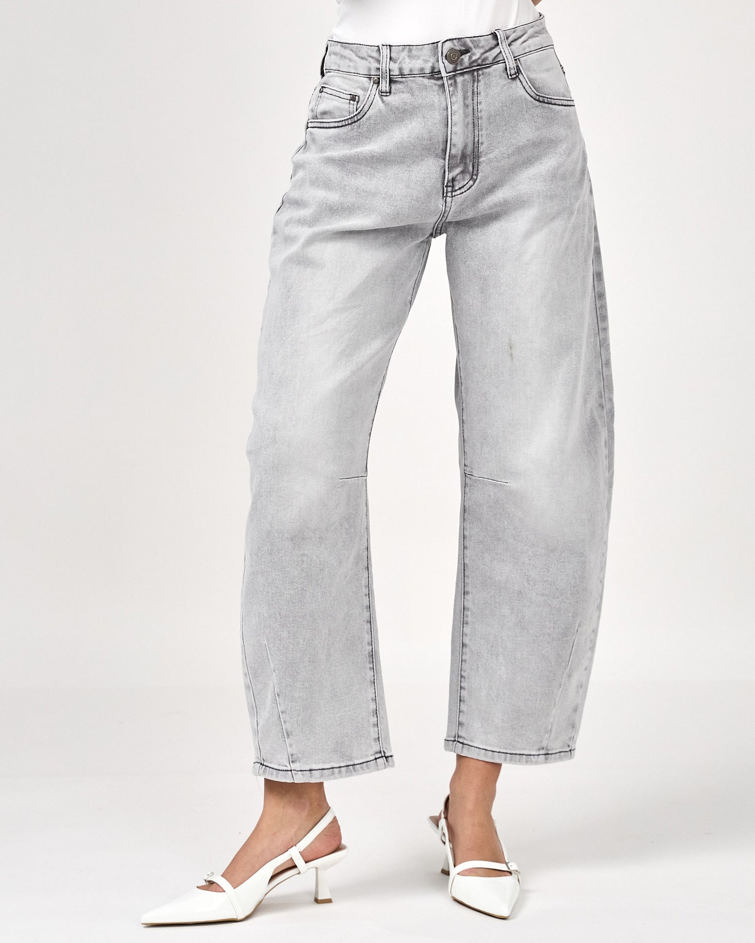 Ana & Lucy | Barrel jeans Natalie Grijs