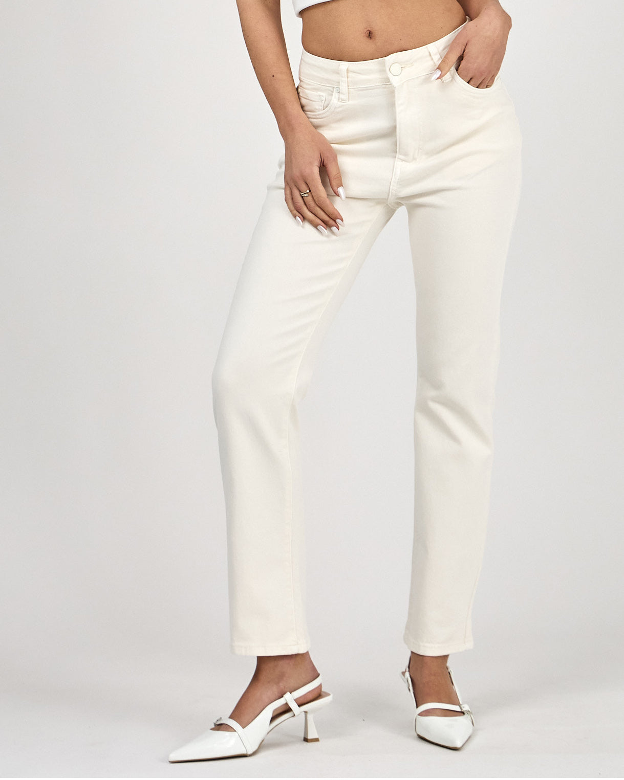 Ana & Lucy | Straight jeans Kim-W Beige