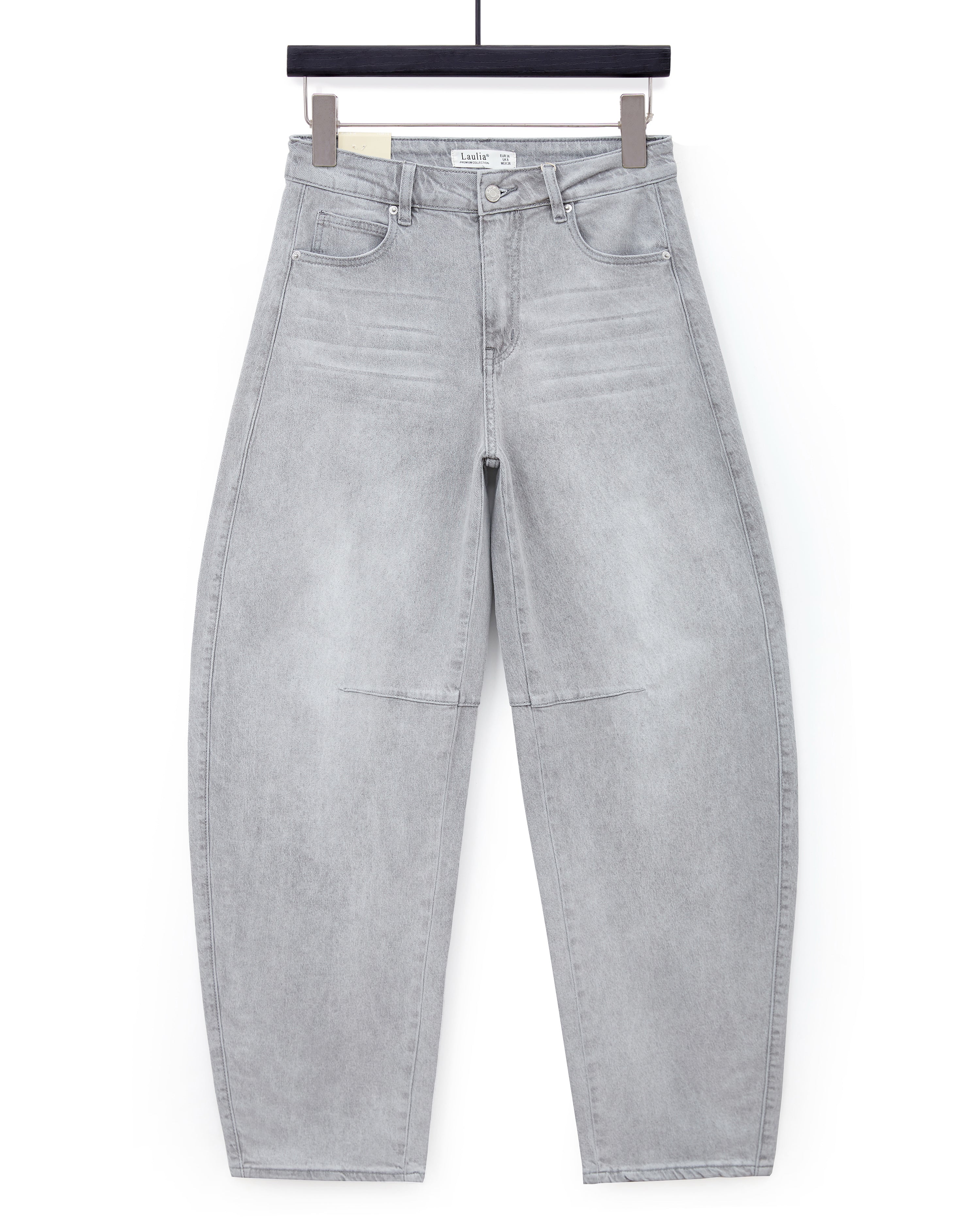 Laulia | Barrel jeans Jade-5 Grijs