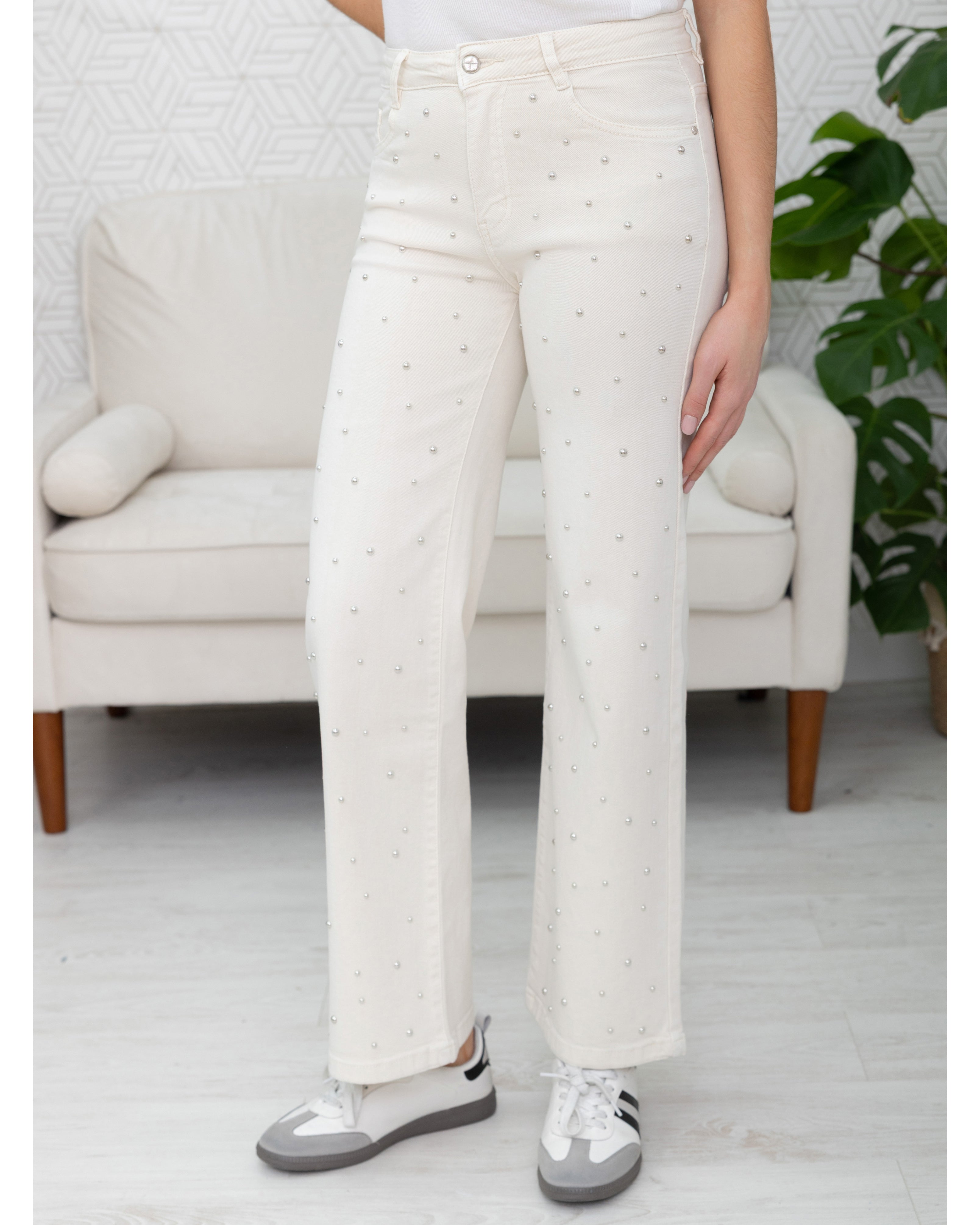 Folyrose | Wide leg jeans Nola-C Beige