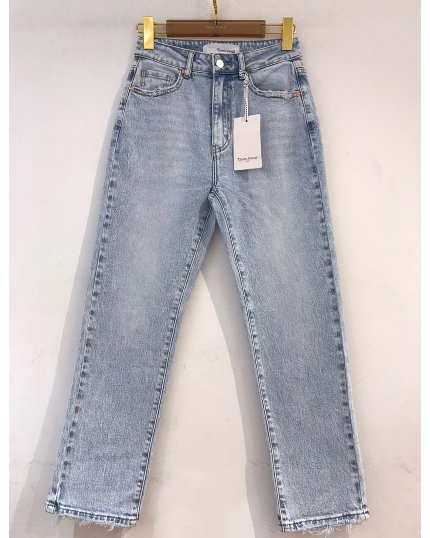 Queen Hearts | Mom jeans Rosie-12 Blauw