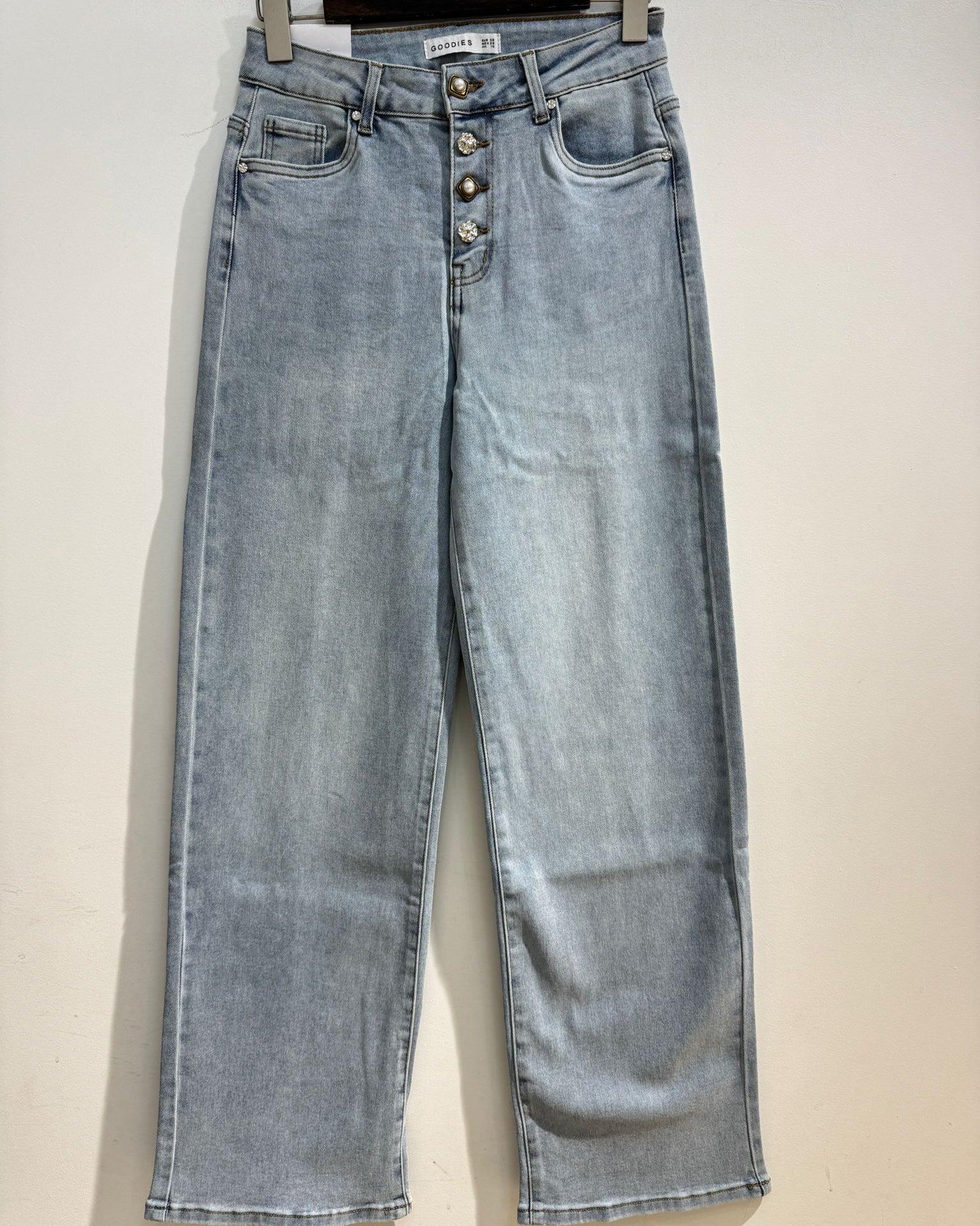 Goodies | Wide leg jeans knopen Nomae Blauw