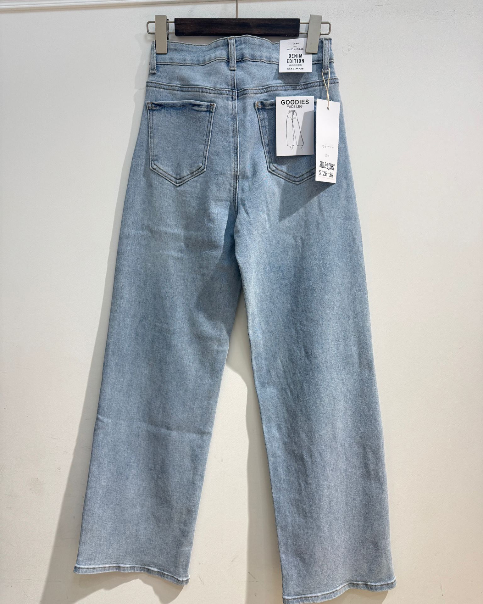 Goodies | Wide leg jeans strass Cherry Blauw