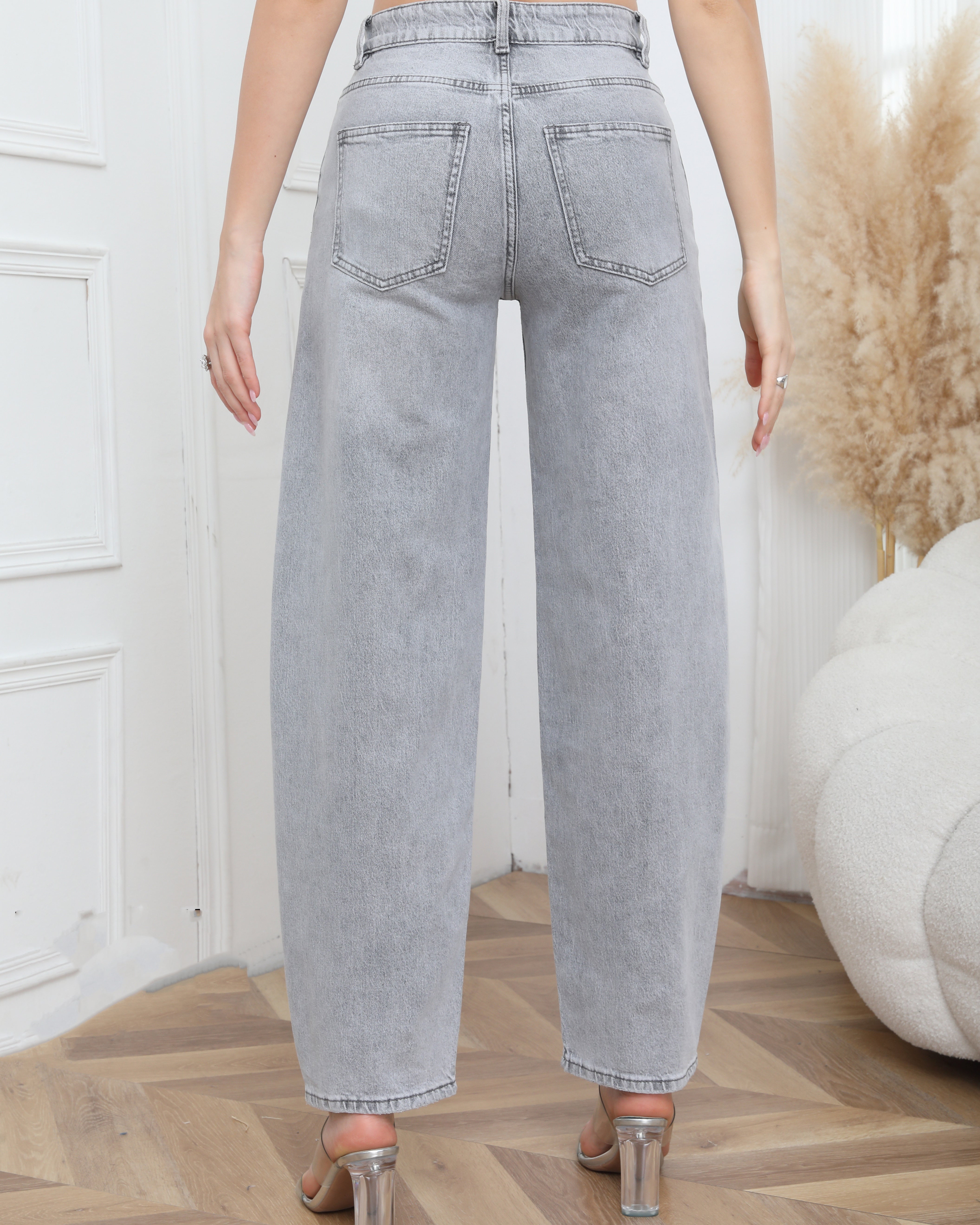 Laulia | Barrel jeans Manoe-2 Grijs