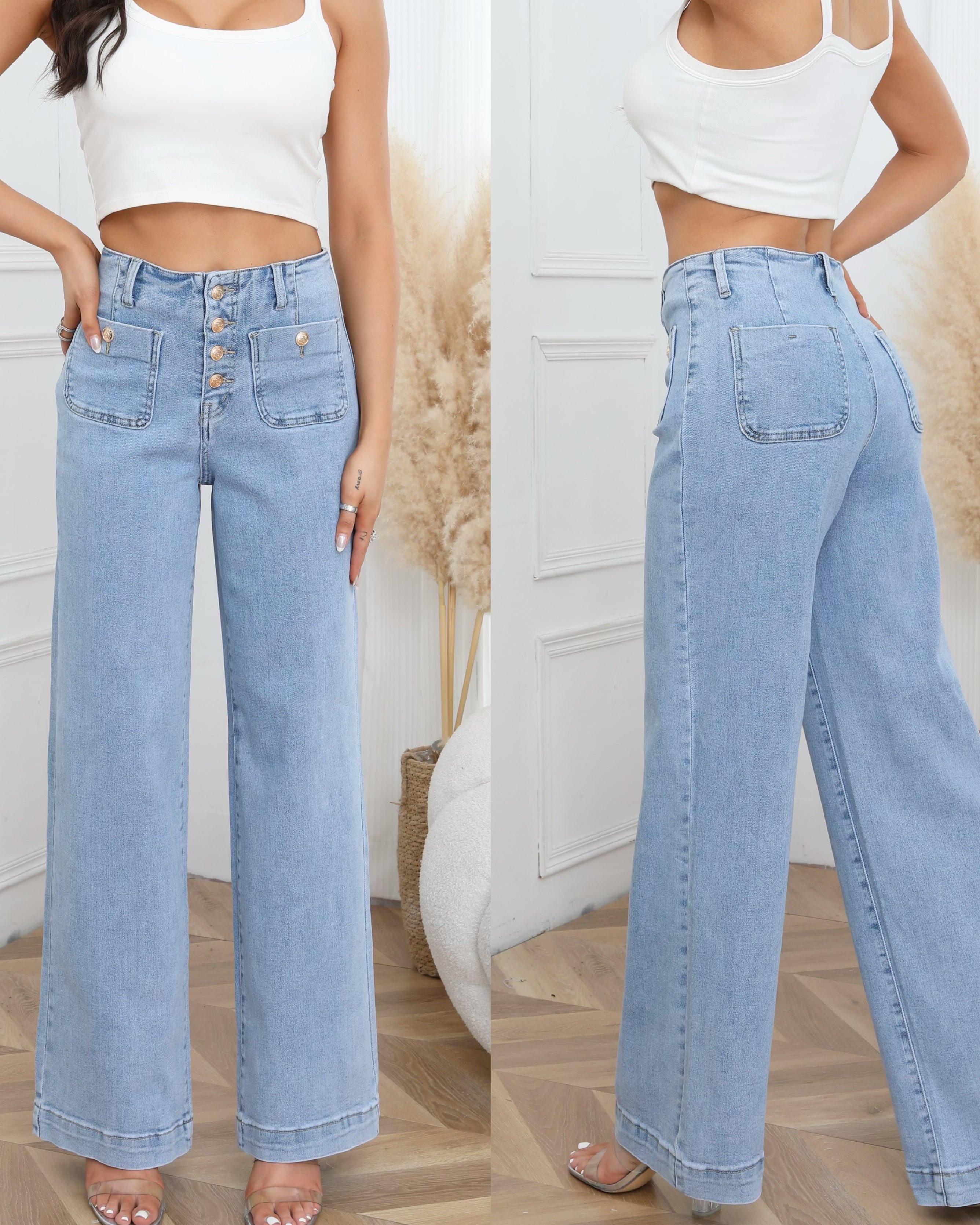 Laulia | Wide leg jeans Jamila-1 Lichtblauw