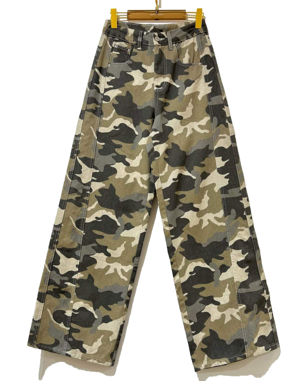 Queen Hearts | Wide leg jeans Camo Camouflage
