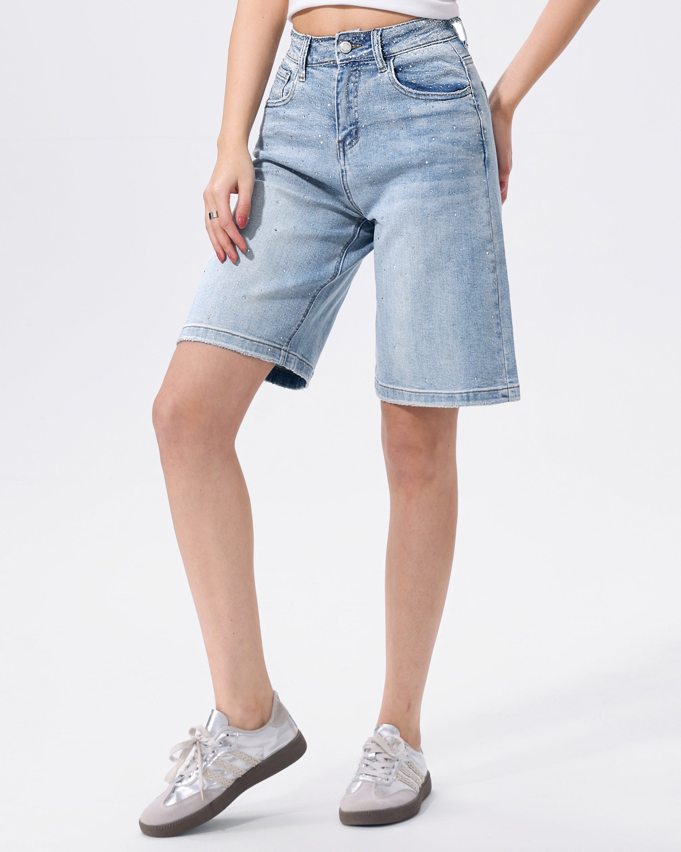 Hello Miss | Bermuda met stras Gwen Blauw