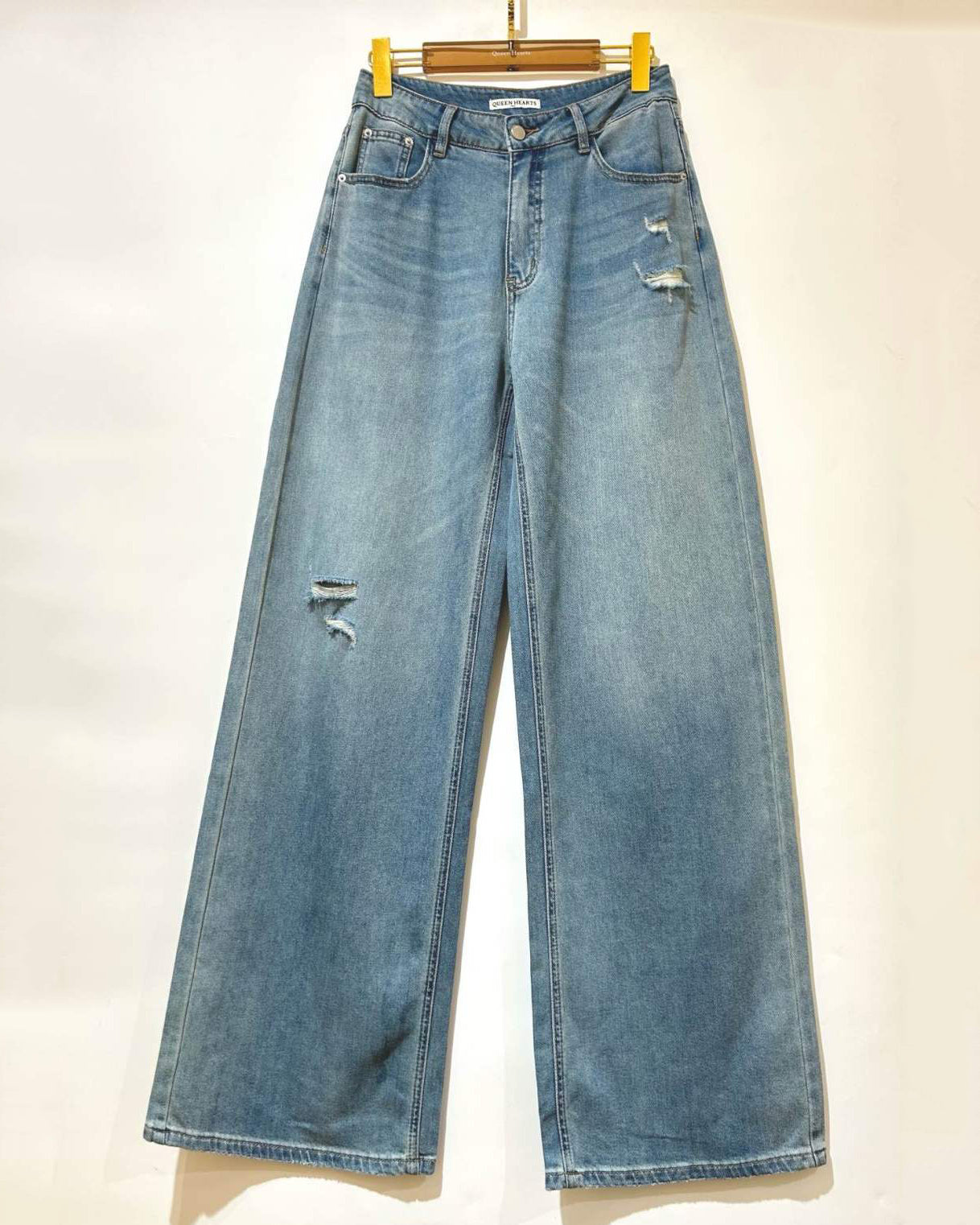 Queen Hearts | Super soft Wide leg jeans Bibi Blauw
