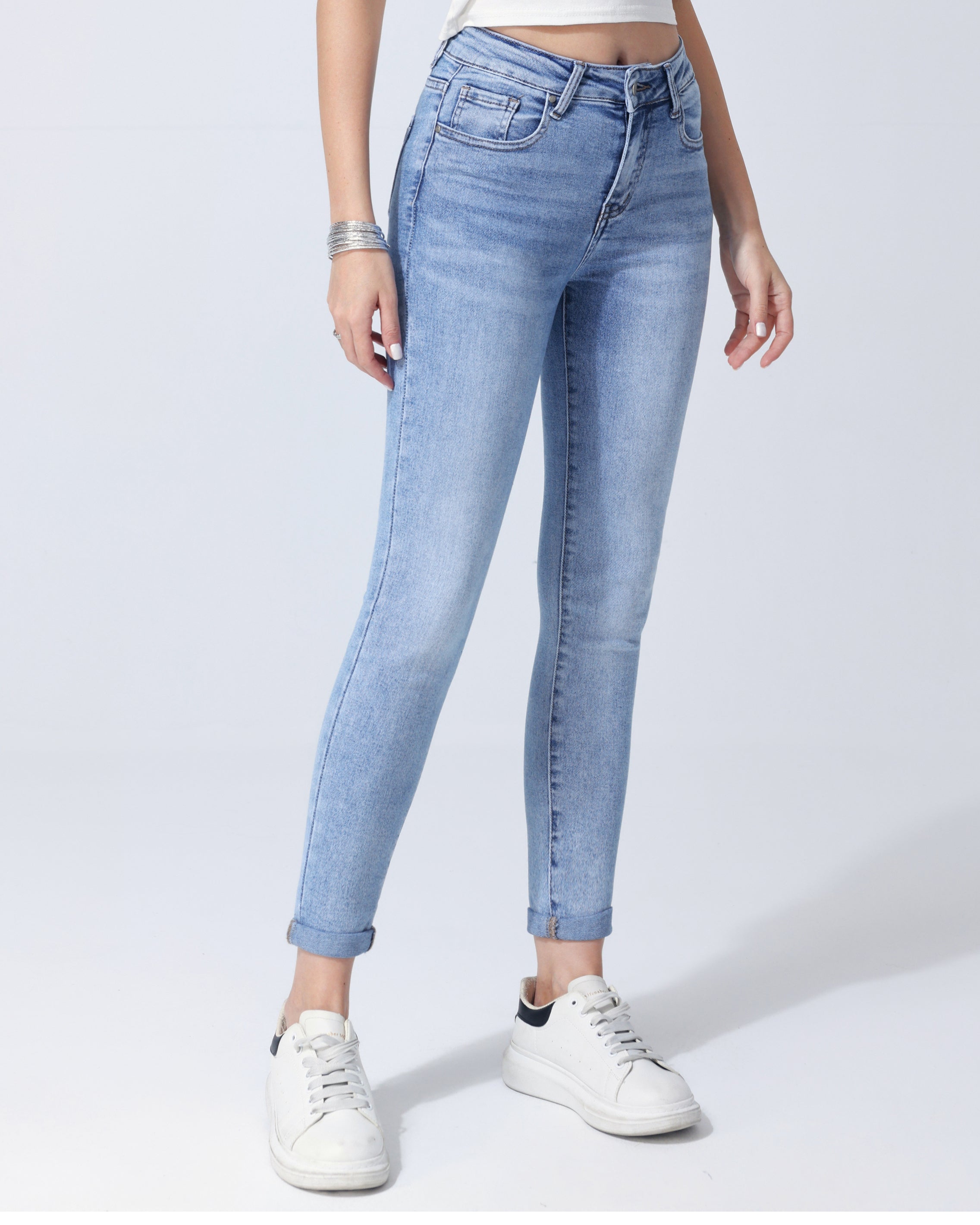 Hello Miss | Skinny jeans Levie-3 Blauw