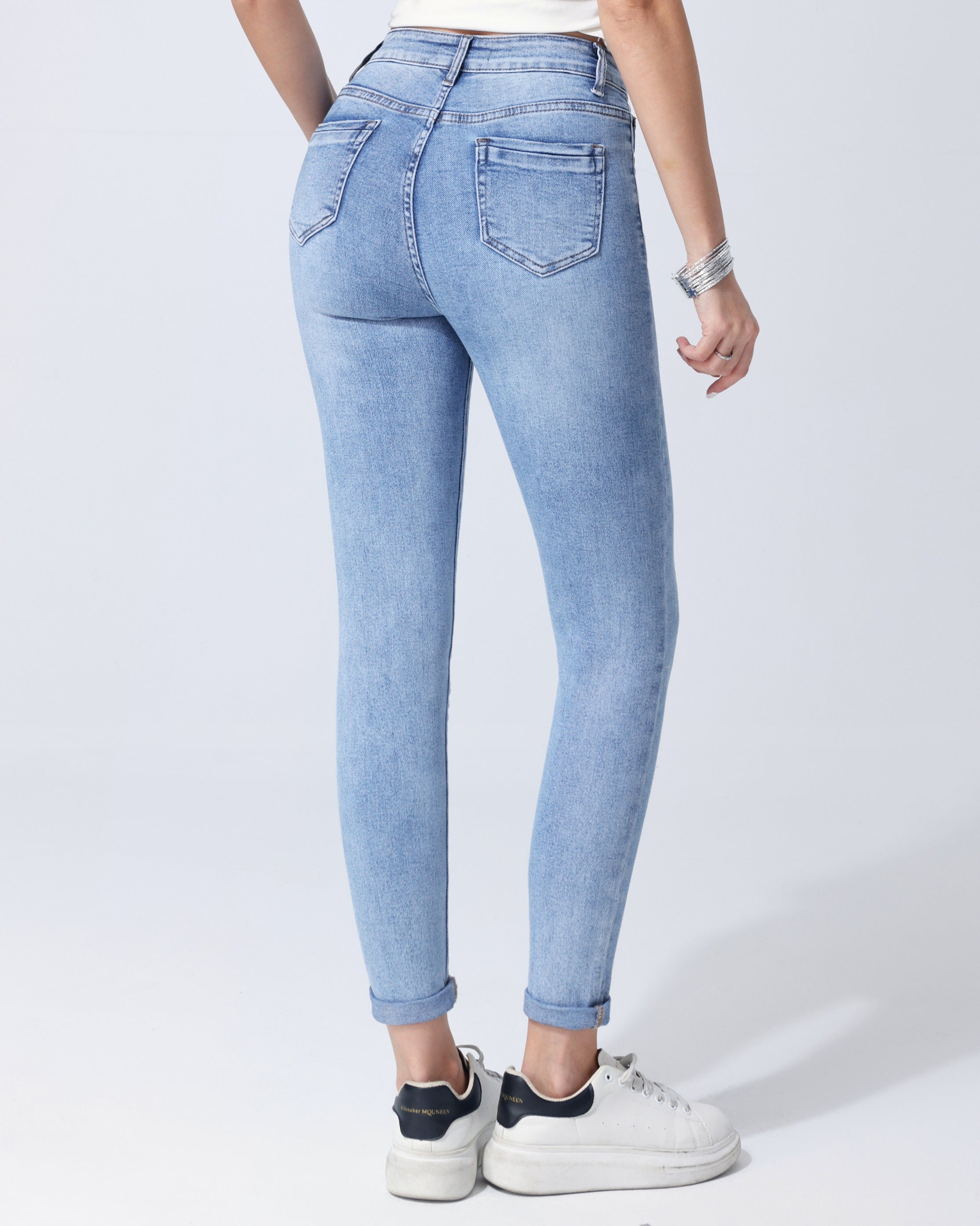 Hello Miss | Skinny jeans Levie-3 Blauw