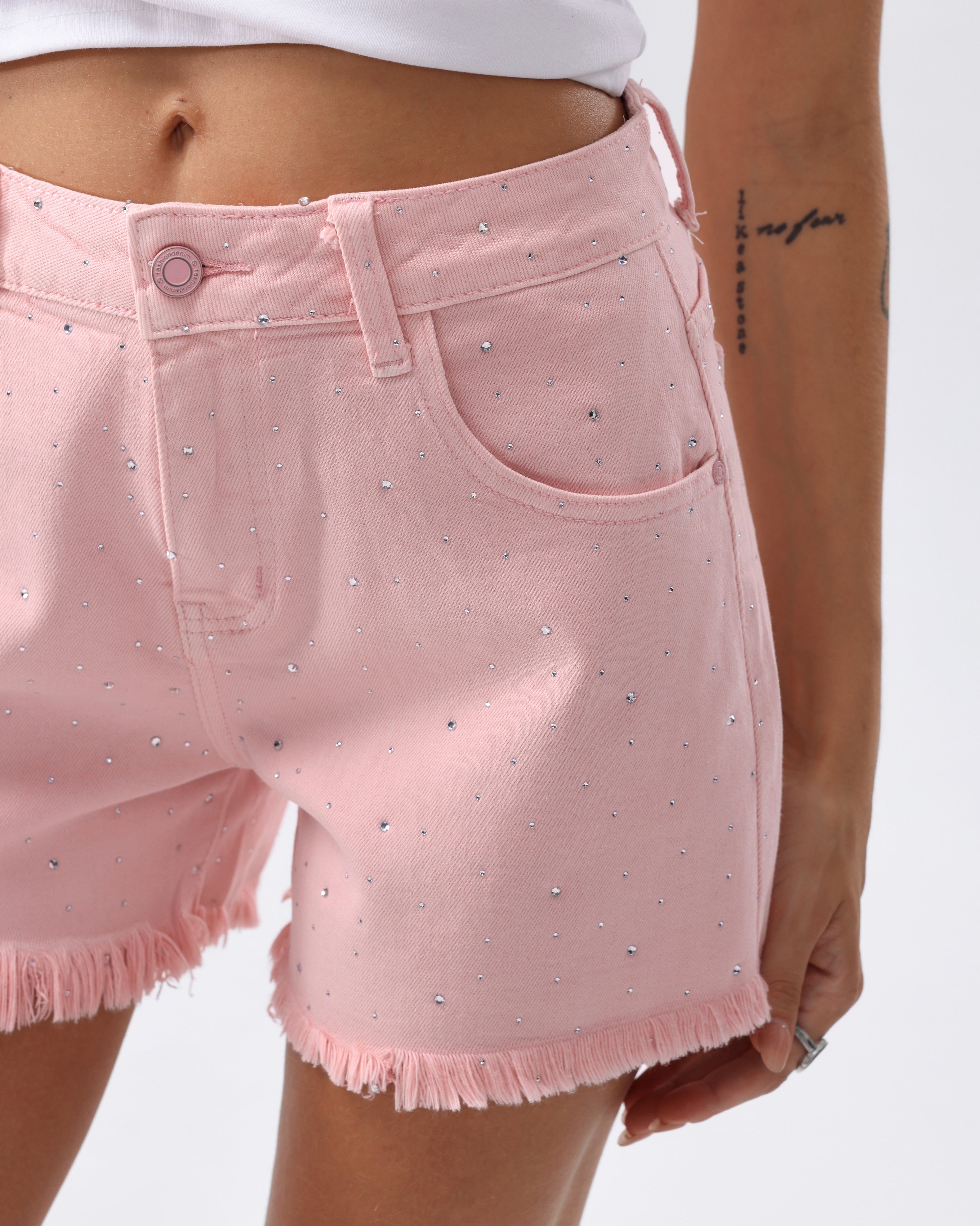 Hello Miss | Short met stras Lilly-1 Roze