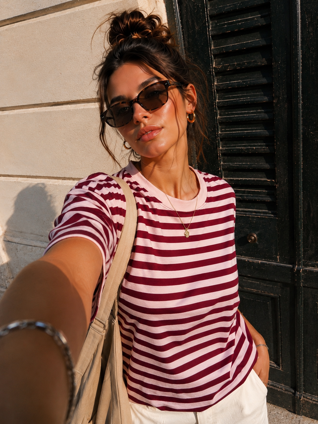 Gestreept T-shirt Mell Bordeaux