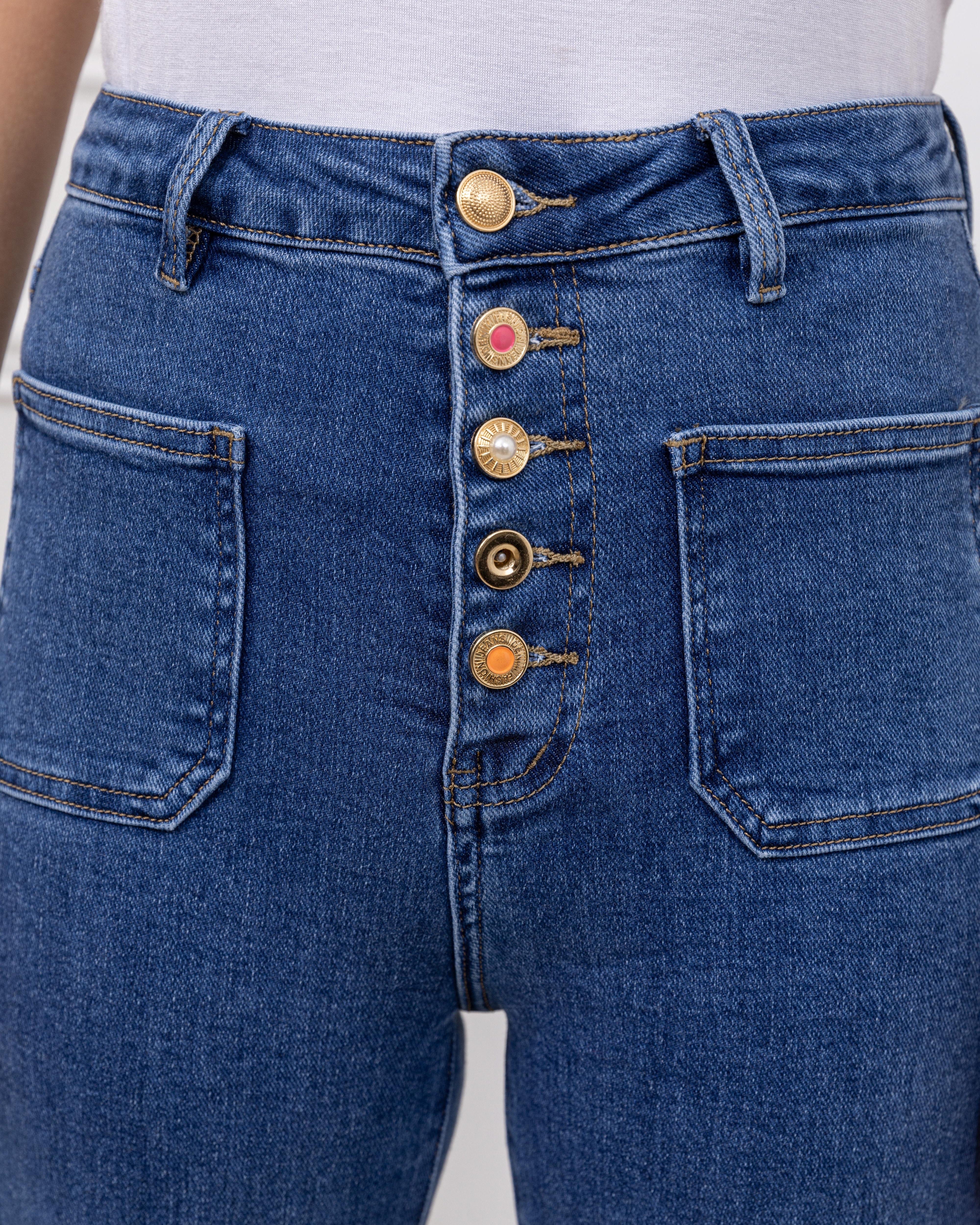 Folyrose | Wide leg jeans Mika-D Donkerblauw