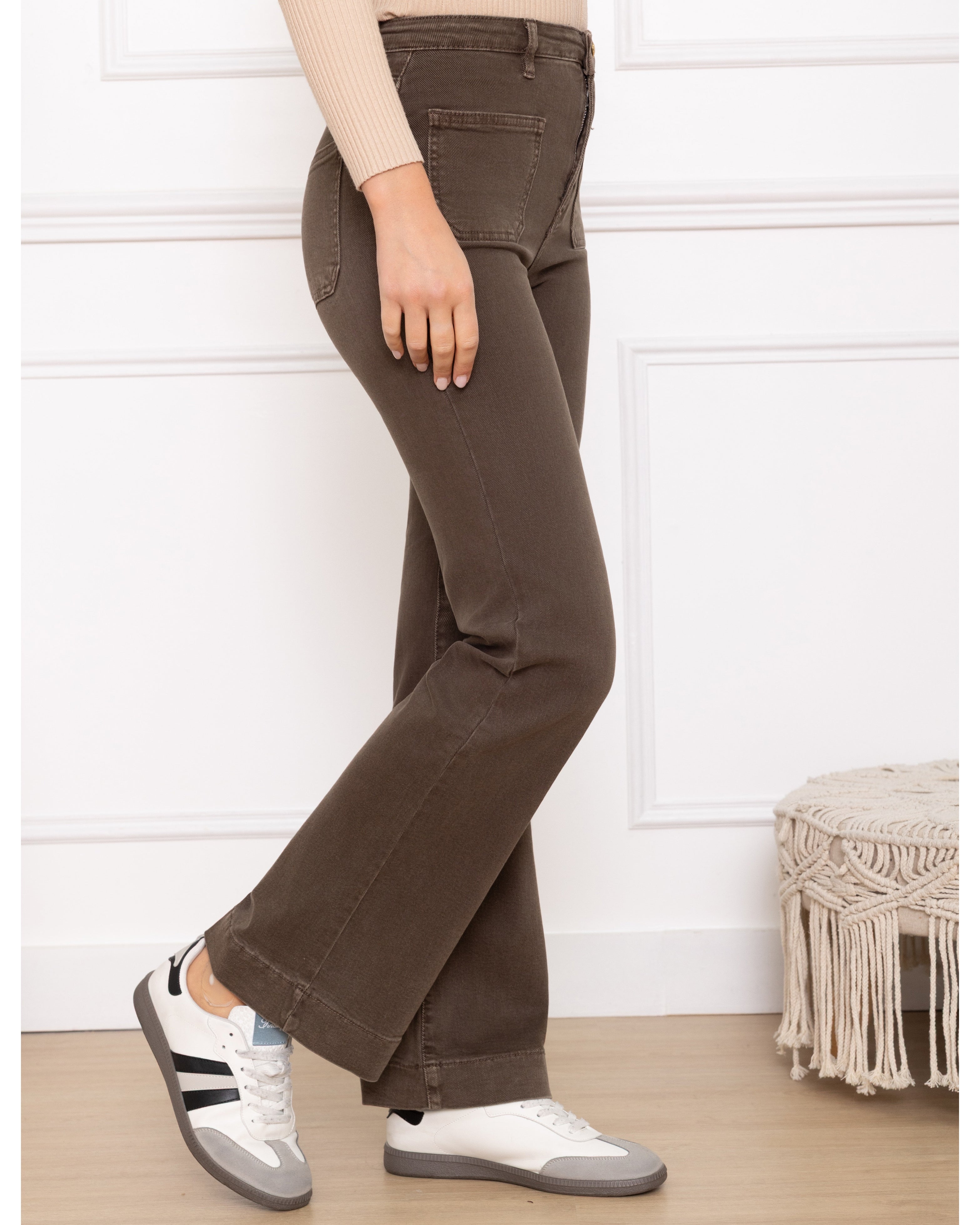 Folyrose | Wide leg jeans Jana-I3 Bruin