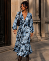 Lange jurk met print Lindey Blauw