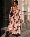 Lange jurk met print Lindey Roze