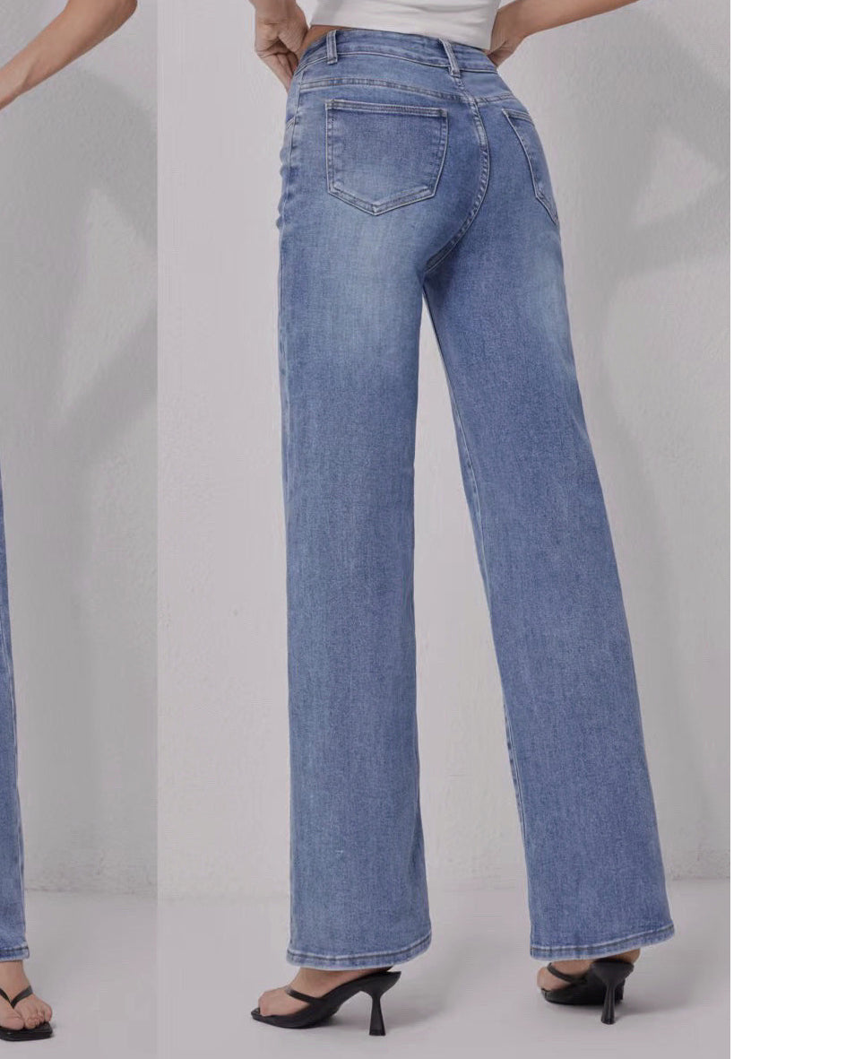 Hello Miss | Wide leg jeans Janneke-1 Blauw