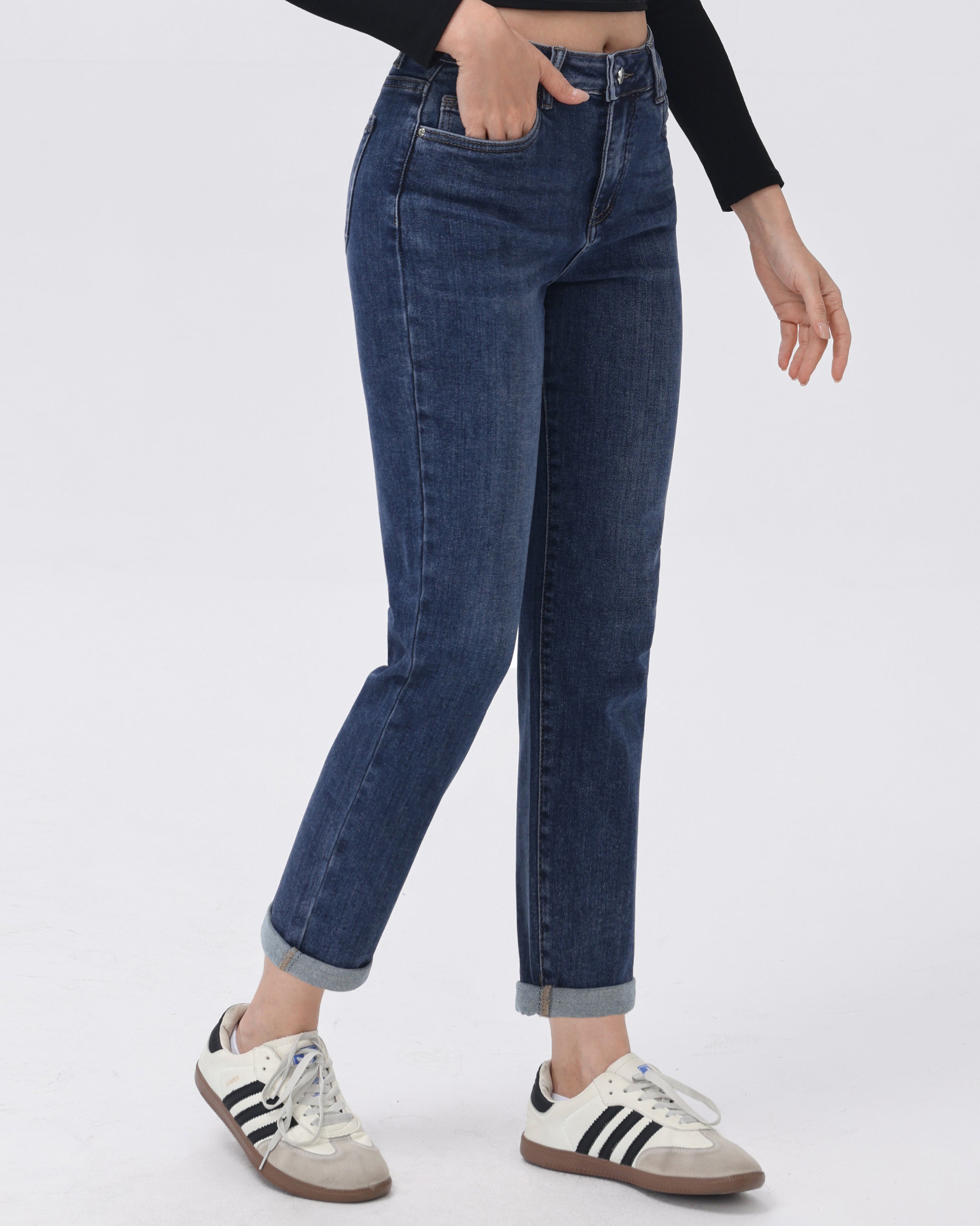 Hello Miss | Mom jeans Indy-5 Donkerblauw