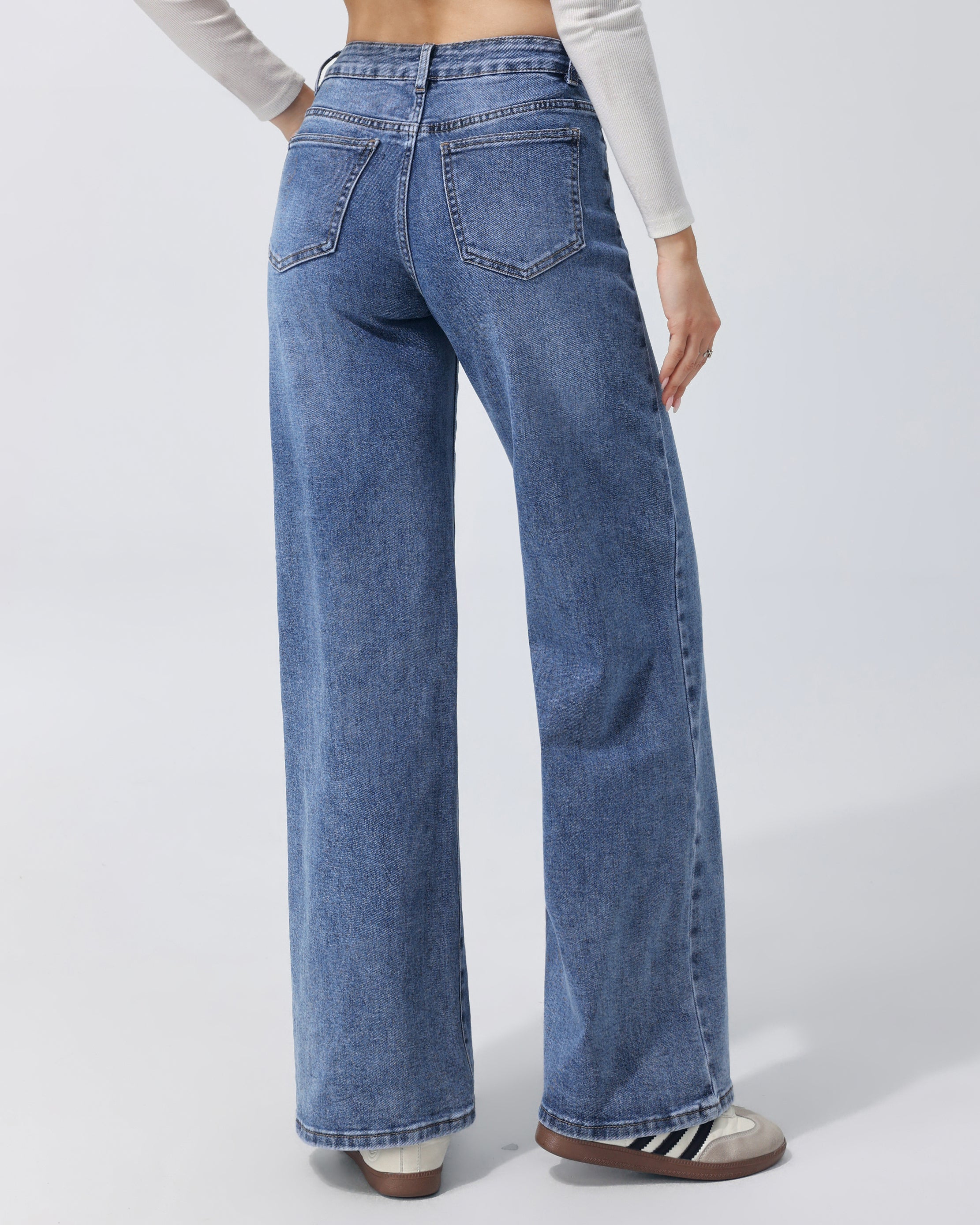 Hello Miss | Wide leg jeans Cato-1 Blauw