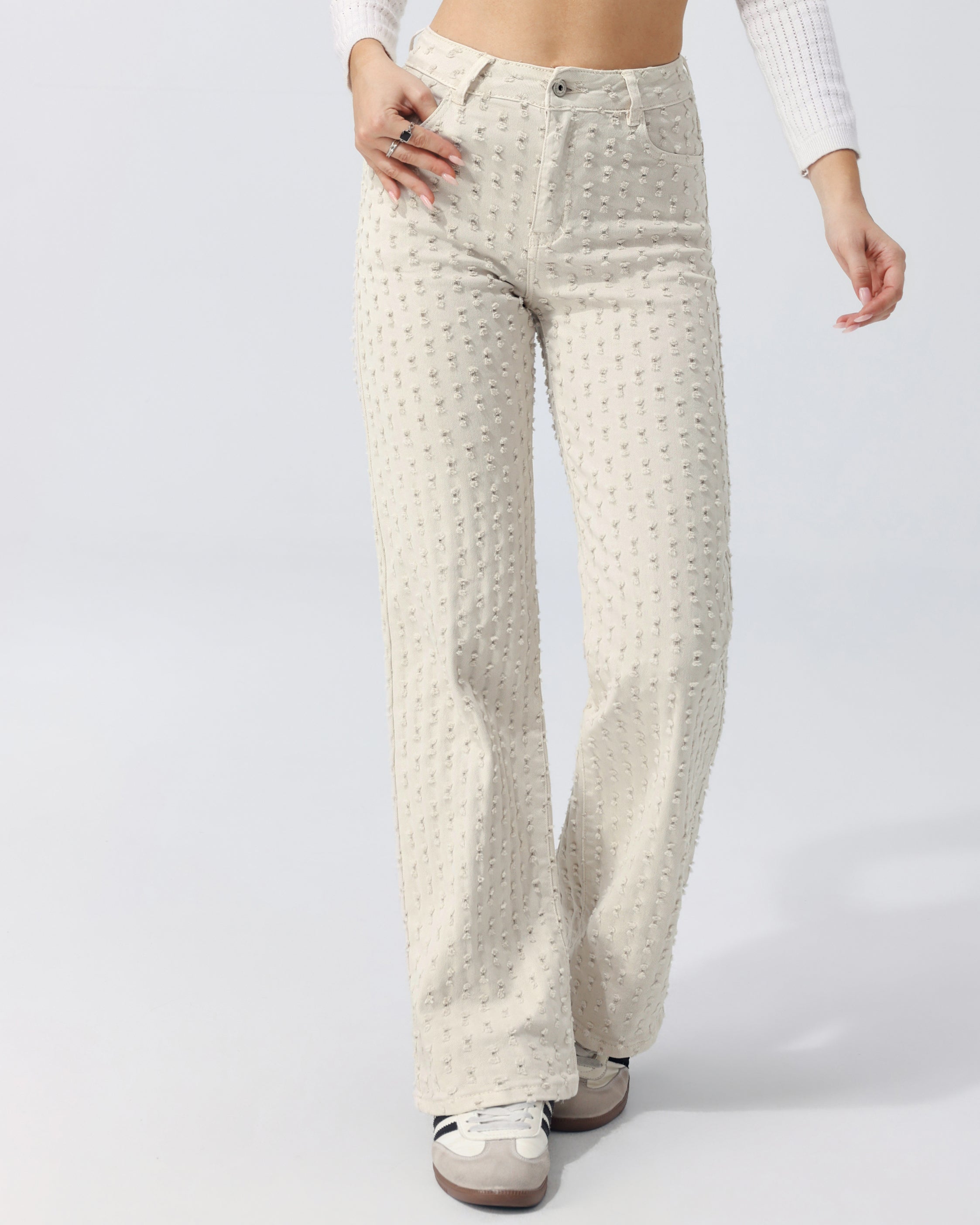 Hello Miss | Wide leg jeans Janey-13 Beige