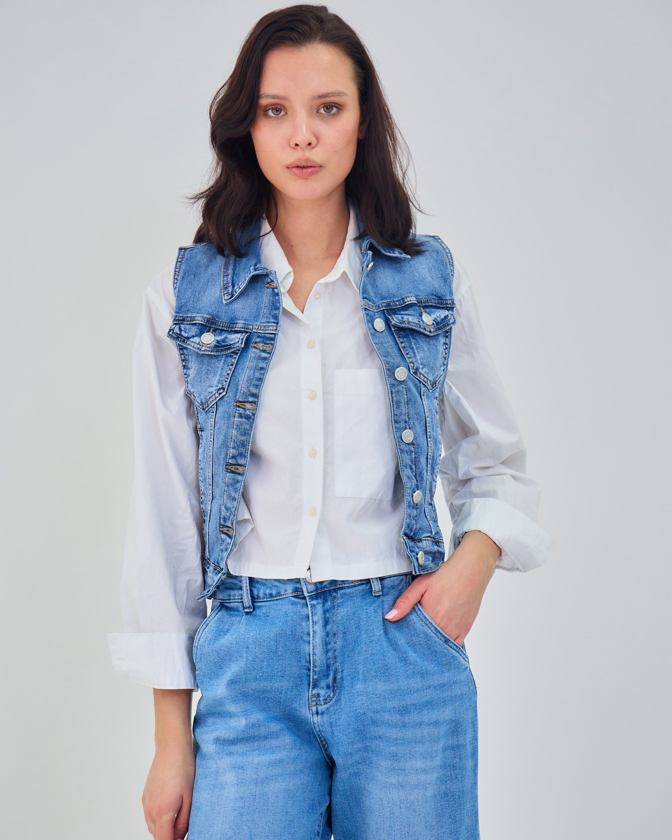 Ana & Lucy | Spijkergilet Juna Blauw